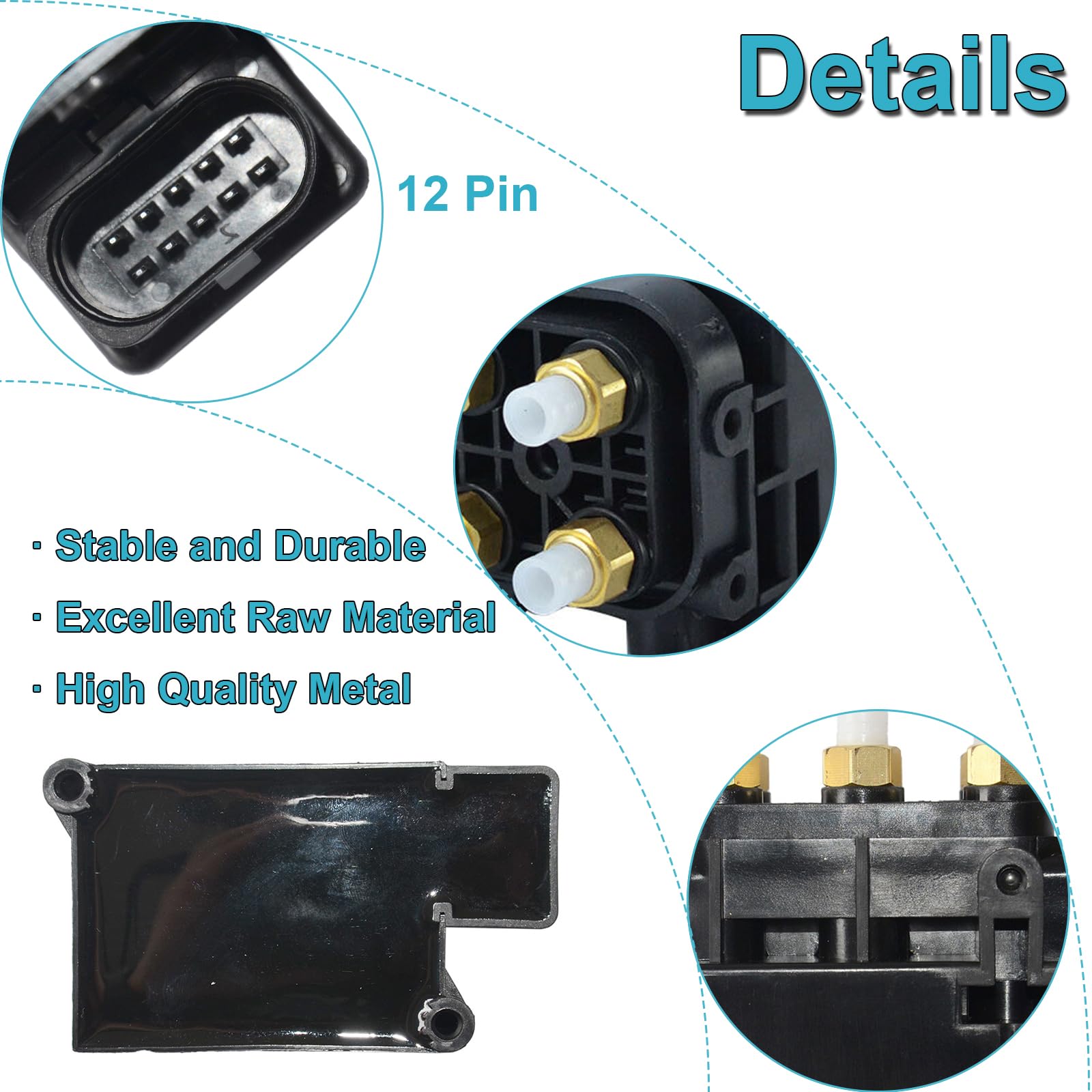 Ensun 68087233Aa Air Suspension Control Valve Block Air Supply For 2011-2019 Grand Cherokee Wk2, 2004-2015 Vw Touareg, 2011-2015