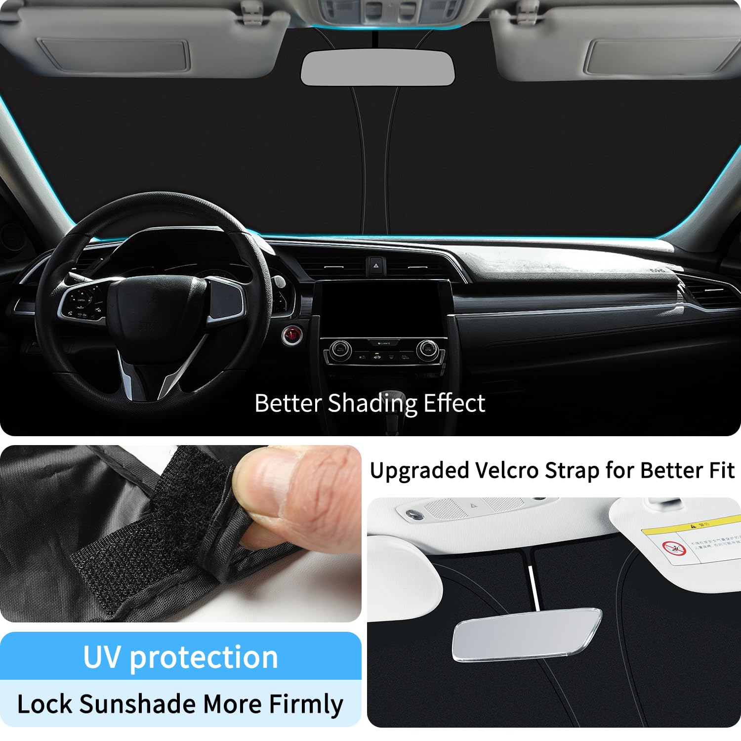 Kboise 2025 Upgrade Professional Windshield Sun Shade For Toyota Rav4 2019-2025, Innovative No-Light-Pass Technology For Maximum