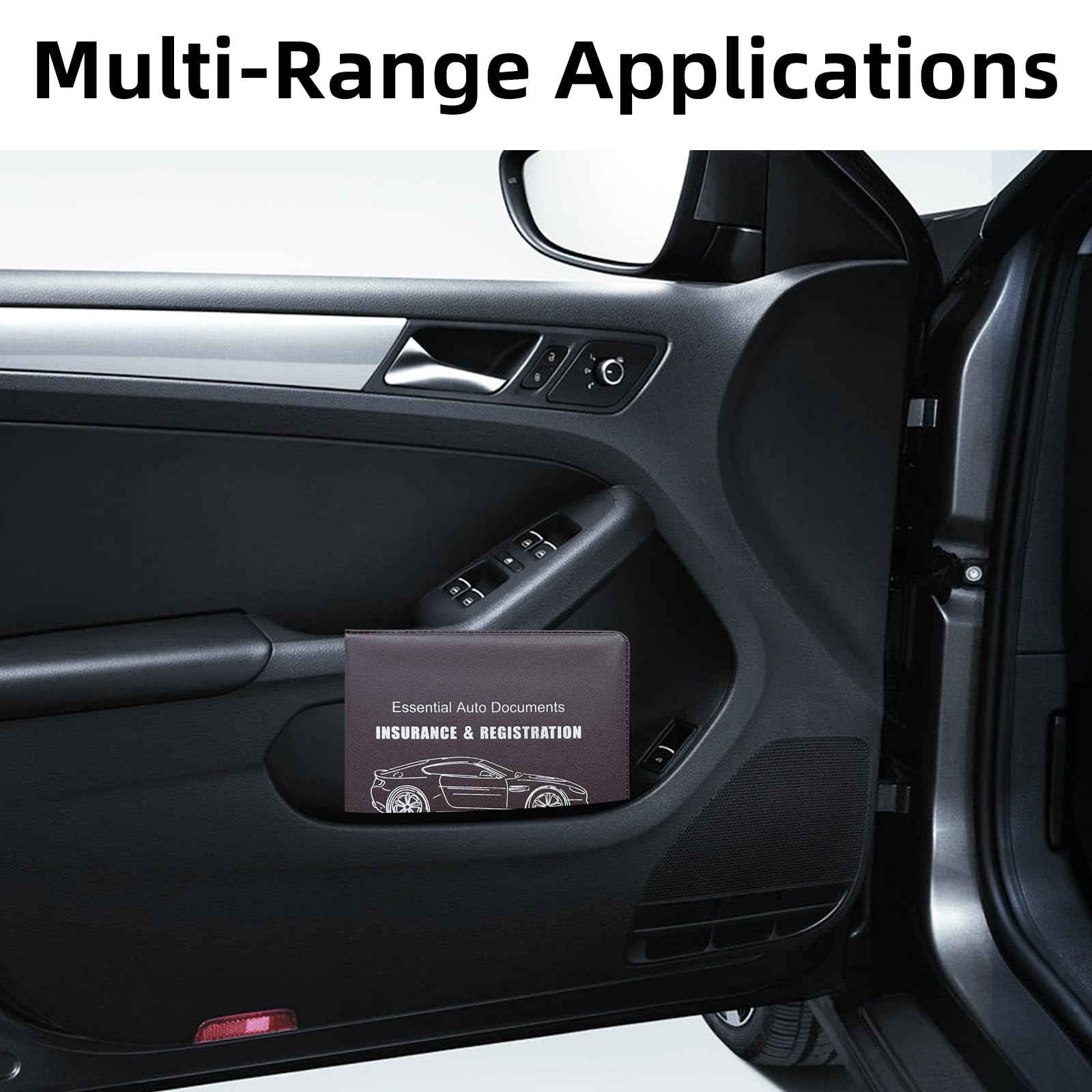 Ziciner Car Registration Insurance Holder, 2Pack Essential Auto Card Document Glove Box Organizer With Closure, Vehicle Interior