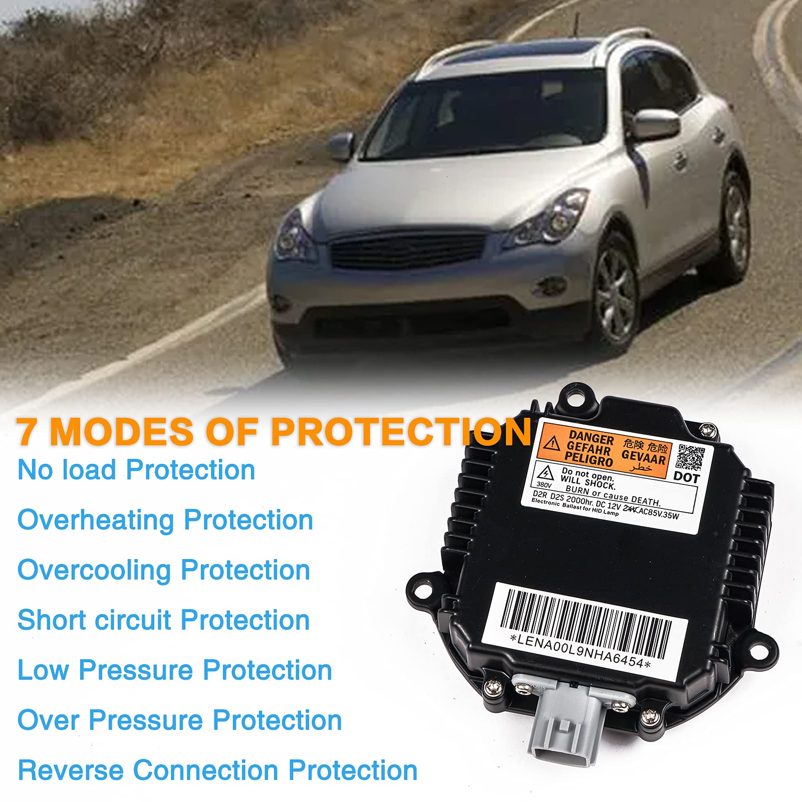 28474-89904 Xenon Hid Headlight Ballast Control Unit W/D2S Bulb & Igniter Module Compatible With Infiniti Ex35 Fx35 G35 Jx35 M35 Nissan 350Z Altima Murano Rogue, Replaces 2847489907 28474-8991A