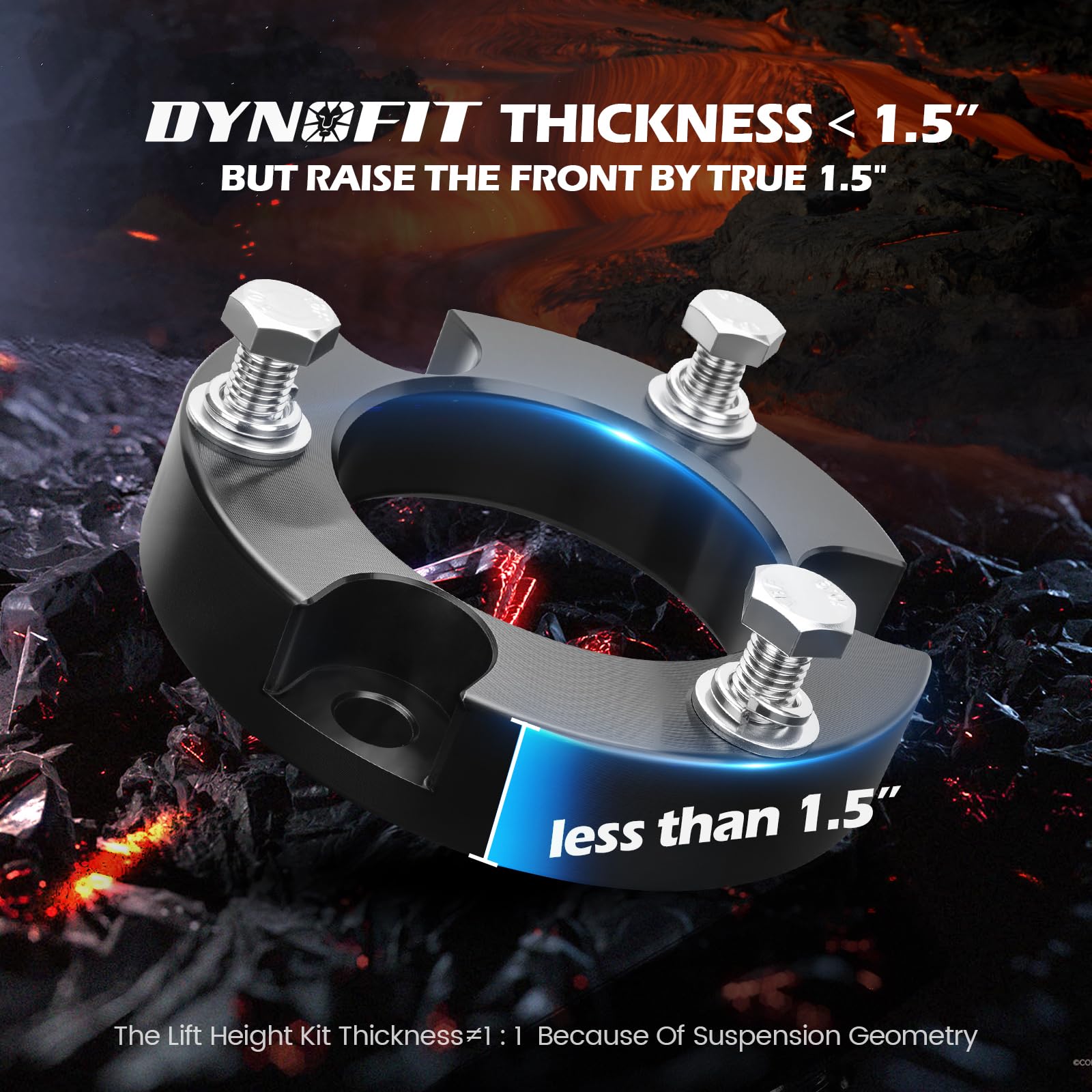 1.5 Front Leveling Lift Kits For 2005-2023 Tacoma, 2003-2023 4Runner, 2007-2015 Fj Curise 4Wd, Dynofit Raise 1.5 Inch Strut Spacer Suspension Lift Kit Lift Spacers, Set Of 2Pcs Shock Absorber Spacers