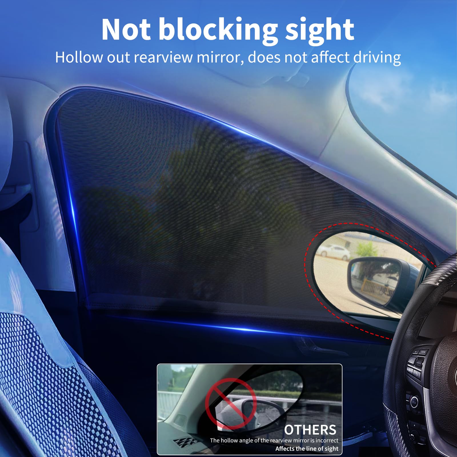 Front Door Driver Side Window Sunshade- 2 Pack car Camping Trip,Double Layer Window Screens Privacy,Durable Elastic Universal me