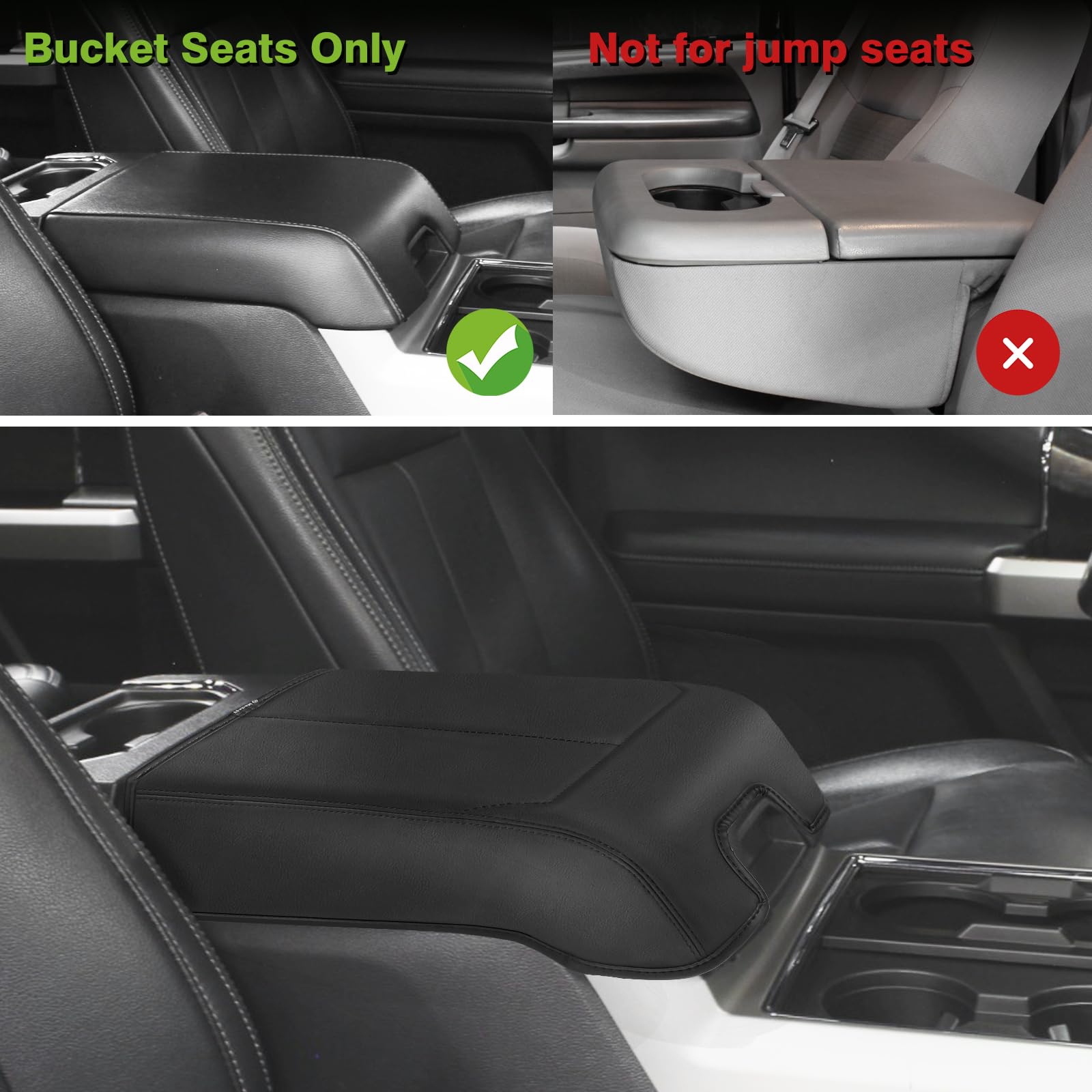 Muslogy Center Console Armrest Cover Compatible With Ford F250 F350 F450 2017-2022 Super Duty Comfort Armrest Pad Arm Rest Cushi