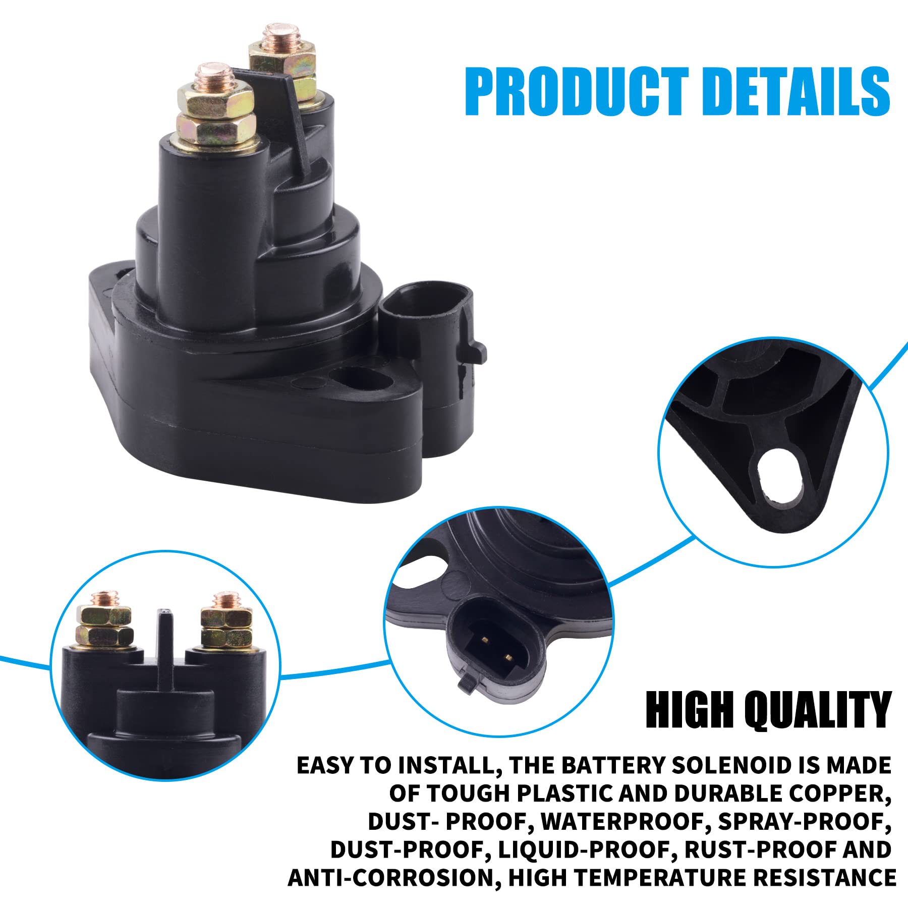 Jingke Starter Solenoid Relay Switch 12 Volt 2-Terminal Fit For Atv Solenoid Part For Arctic Cat 1000 400 450 500 550 650 700 Atv Solenoid Part Replace For 0445-058 0445-036