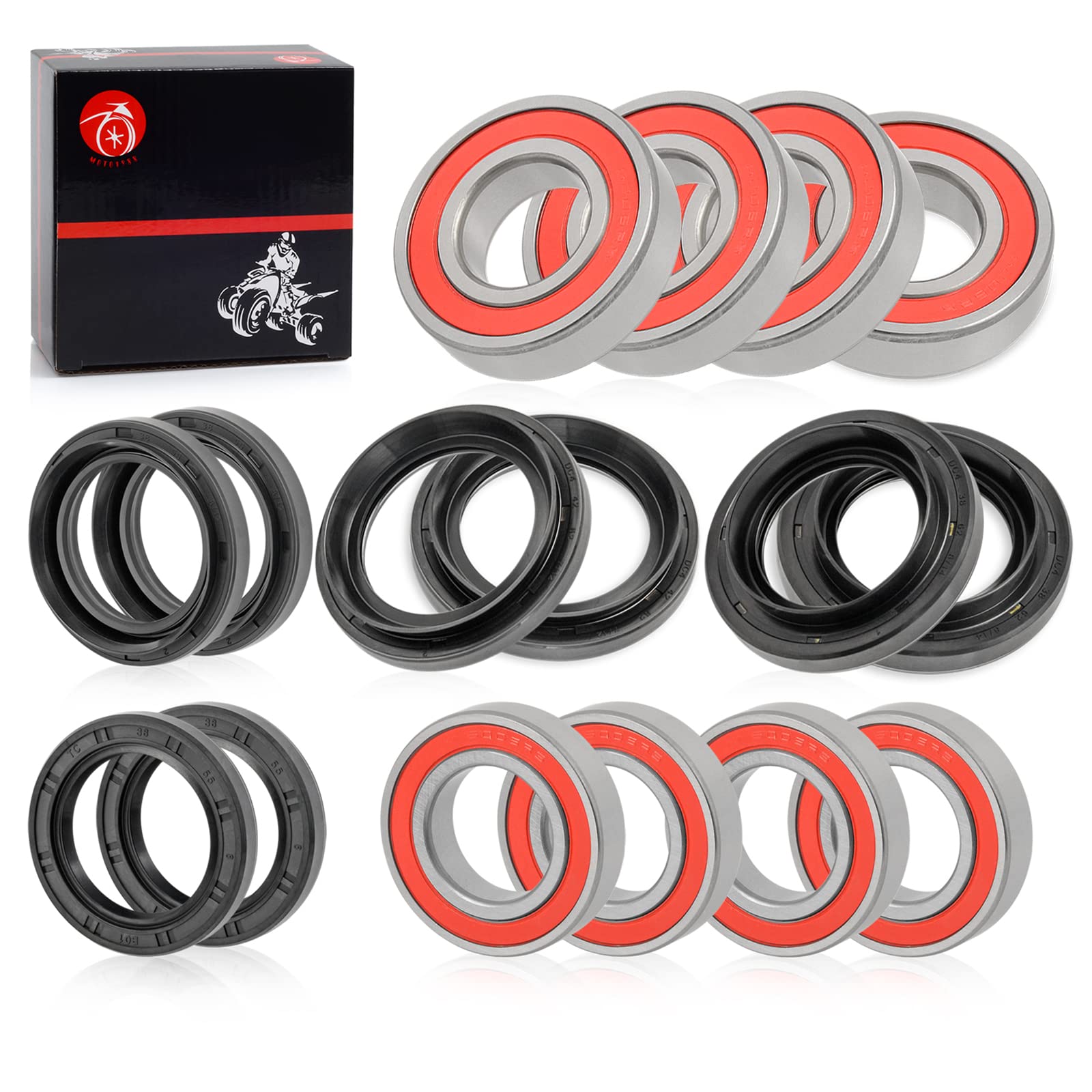 Front Rear Wheel Bearing Seals Kits 2005-2013 For Yamaha Rhino 450 660 700 Yxr450 Yxr660 Yxr700