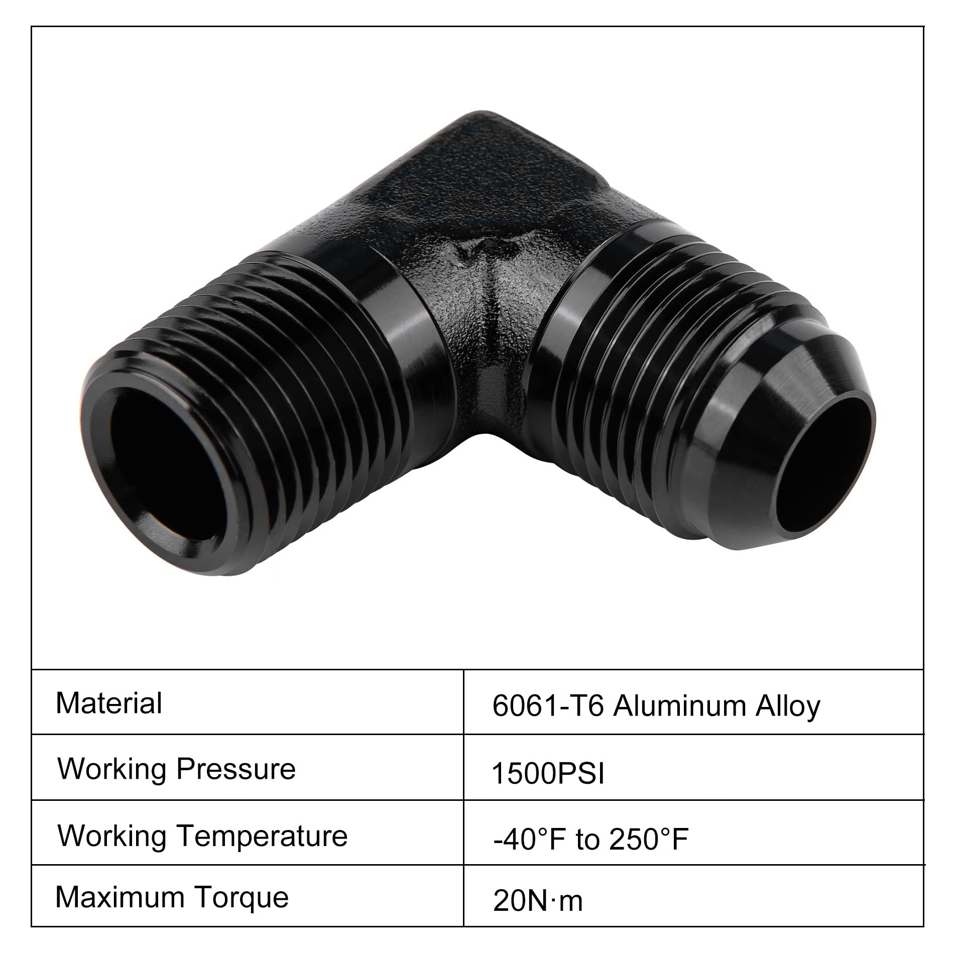 Evil Energy 10An To 1/2'' Npt Male 90 Degree Fitting Adapter Aluminum 2Pcs