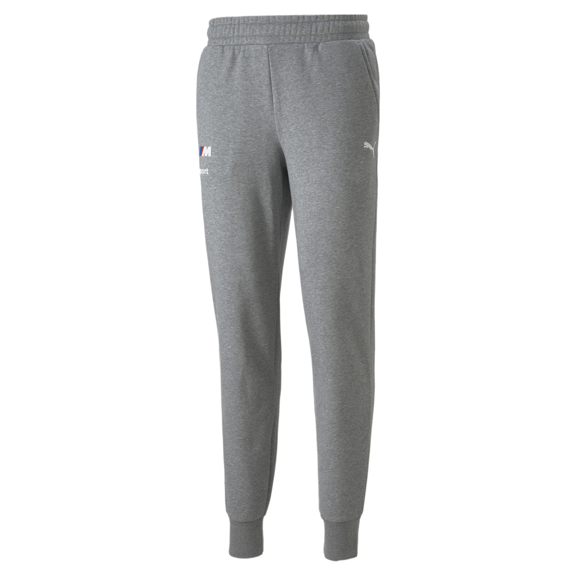 PUMA Men's BMW M Motorsport Fleece Pants, XX-Large, Cotton Blend, Medium Gray Heather, Model 53624401