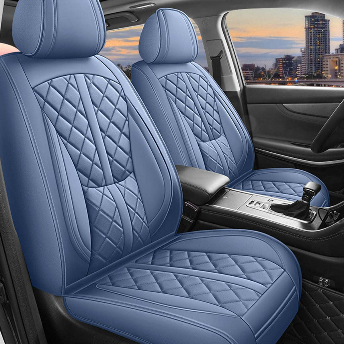 otoez Car Seat Covers Full Coverage, Universal Leather Seat Cover 5 Seat Full Set, Waterproof Automotive Front & Rear Seat Cover