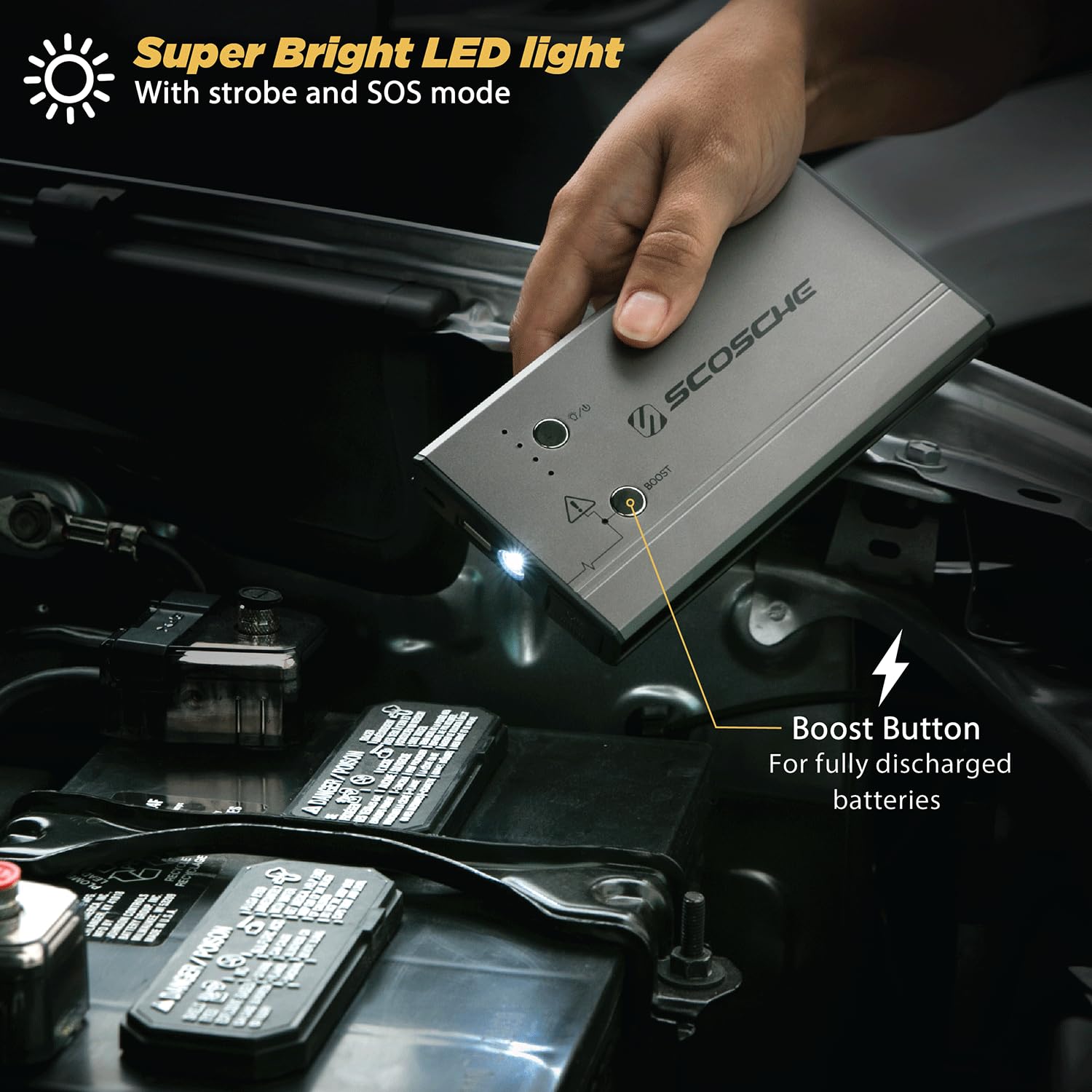 Scosche Pbj300-1 Powerup 300 Portable Car Jump Starter, Battery Booster For Automobiles