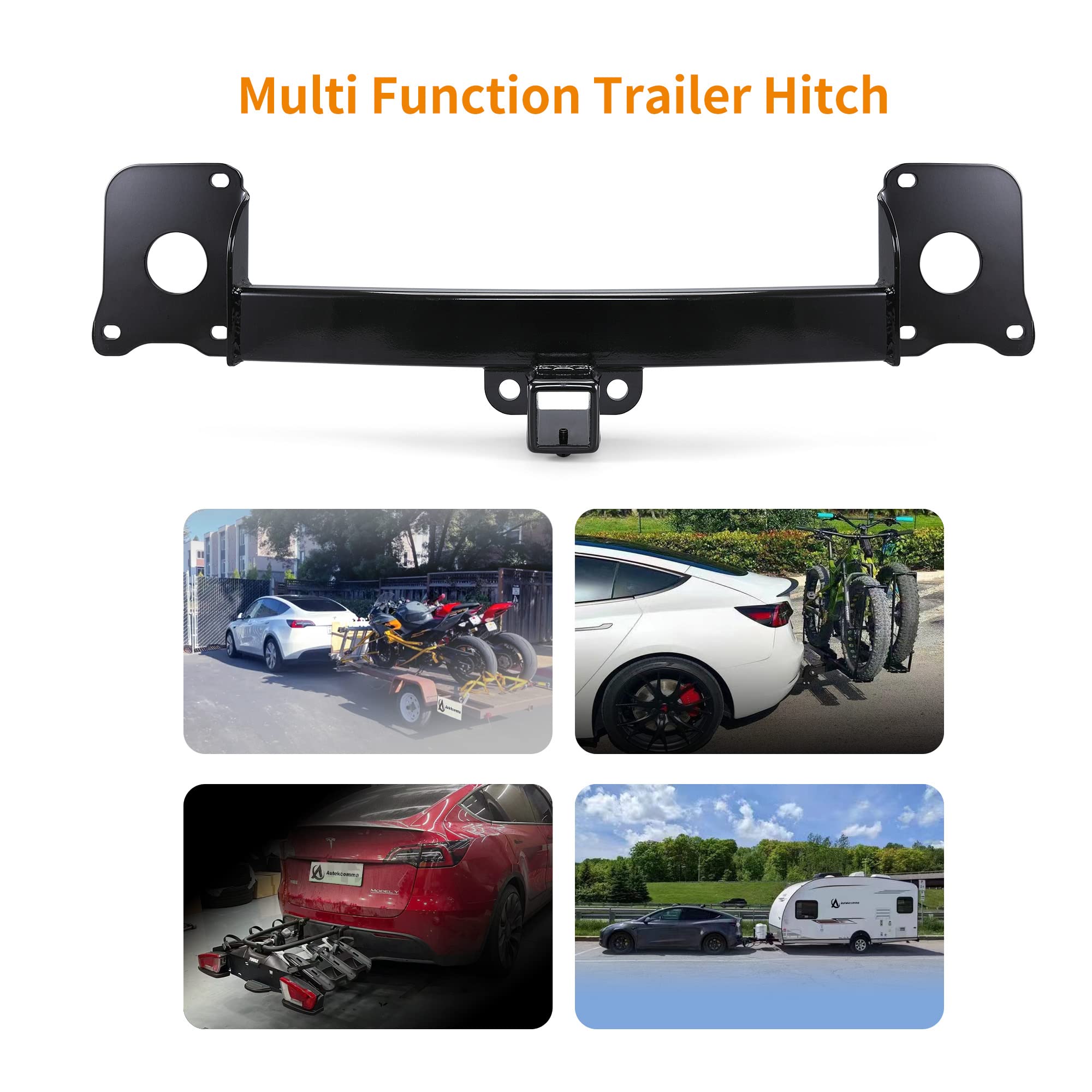 Tesla Model Y Rear Trailer Hitch Tow Hook Receiver Tow Hitch Tow Hook Adapter Fit 2020 2021 2022 2023 Model Y Accessories (Excluded Hook)