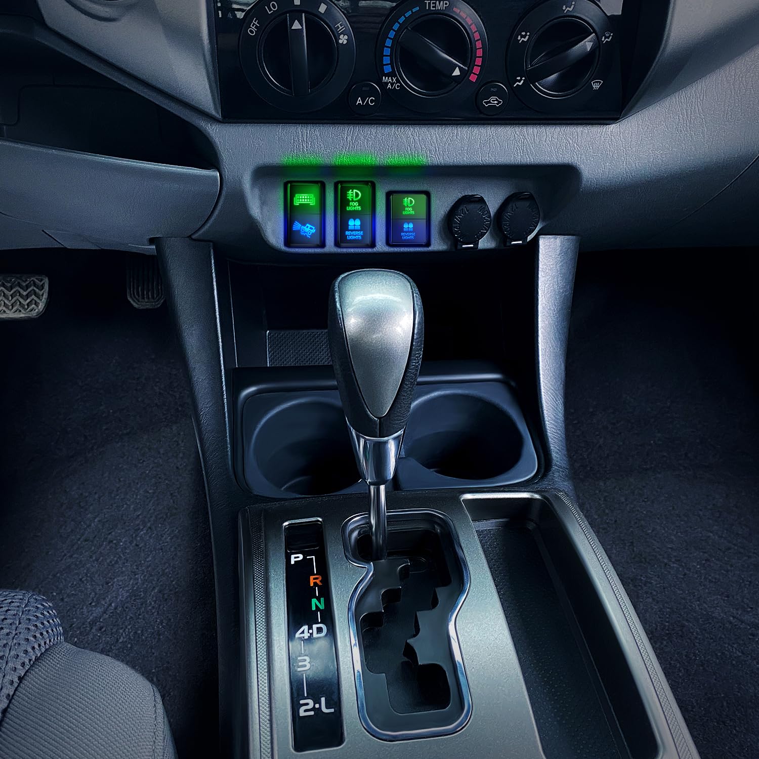 Nilight Fog Lights & Reverse Lights Dual Push Button Switch 12V On Off Switches With Connector Wire Kit 1.54'' X 0.83'' Replacem