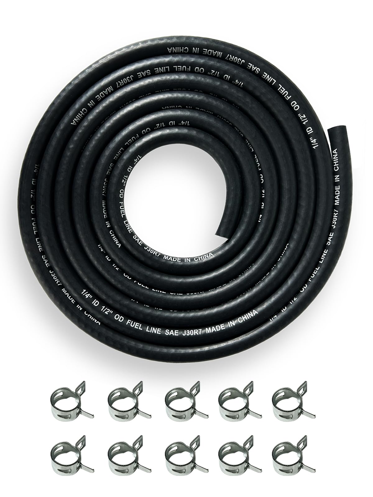 Yamakato 1/4 Nbr Fuel Hose Line Braided Sae J30R7 6Mm Id 9.5 Feet Tubing Automotive Pcv/Eec