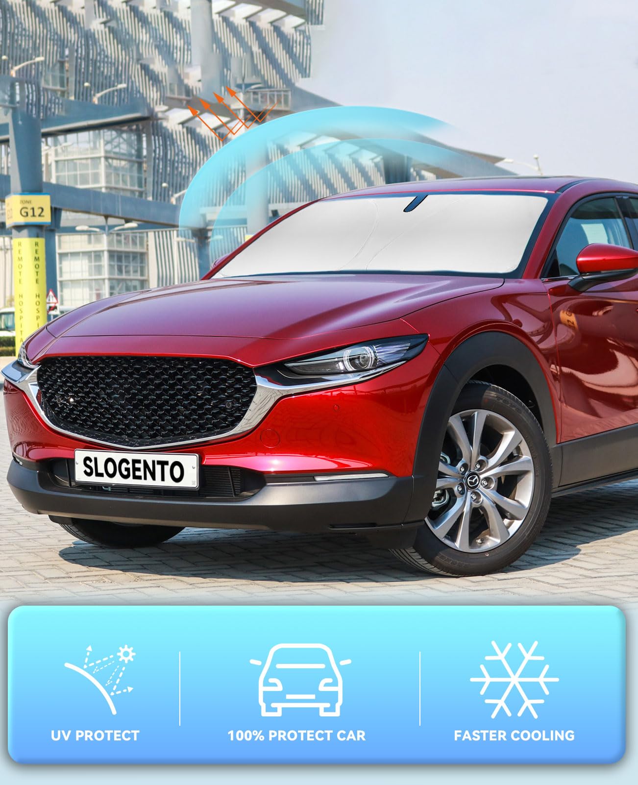 Sun Shade For Cx-30 Cx30 Windshield Sunshades For 2019 2020-2024 2025 Mazda Cx-30 Cx30 Suv Windshield Cover Front Window Shields