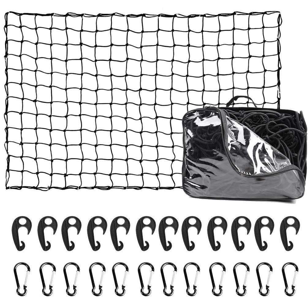 Xcar 64''X 39''X 4'' Universal Roof Rack Basket Black With 3' X 4' Cargo Net And Rooftop Cargo Carrier Bag 15 Cubic Ft - Car Top