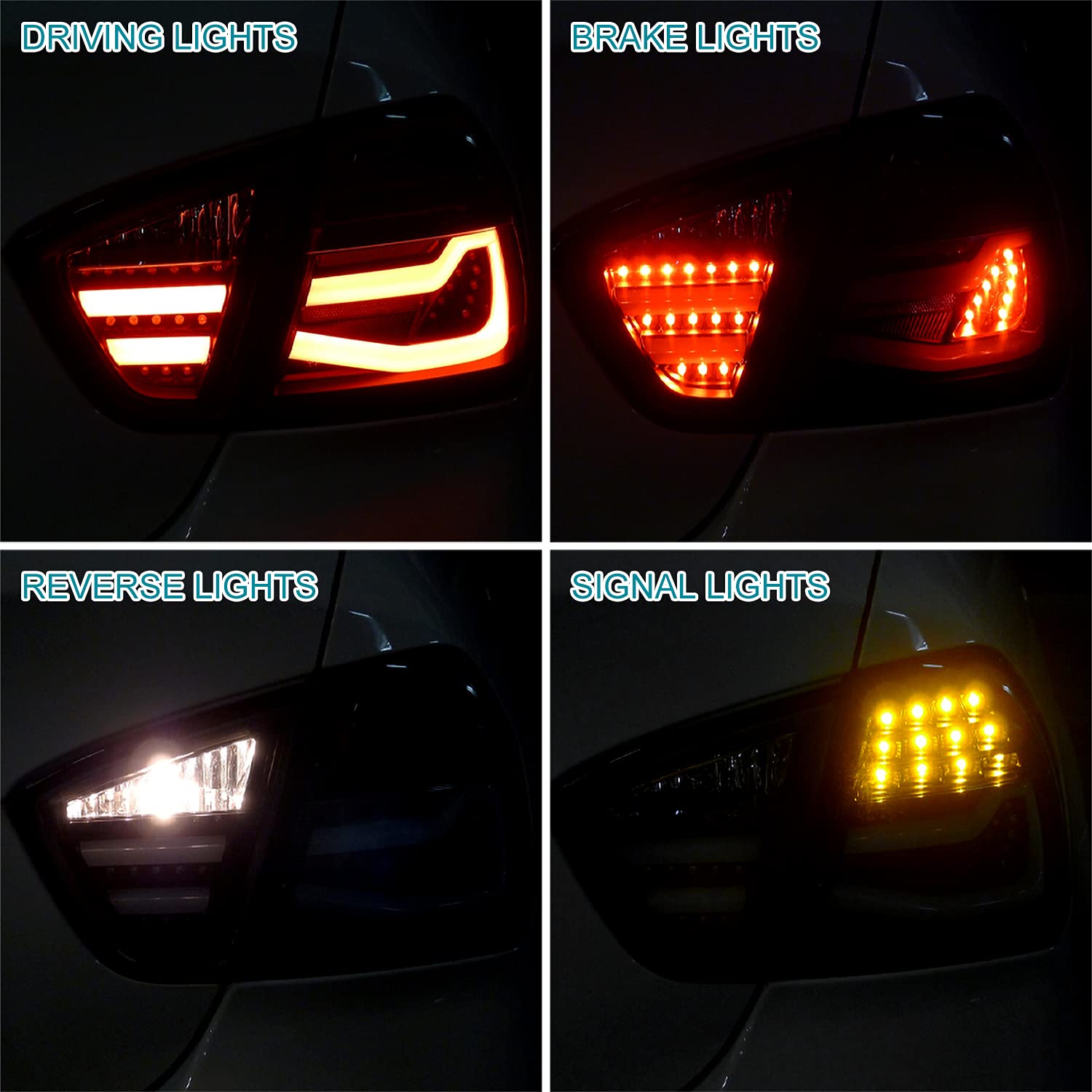 Spec-D Tuning Smoke LED Parking Tail Lights Tinted Rear Brake Lamps Compatible with 2005-2008 BMW E90 3-Series 4-Door Sedan Left