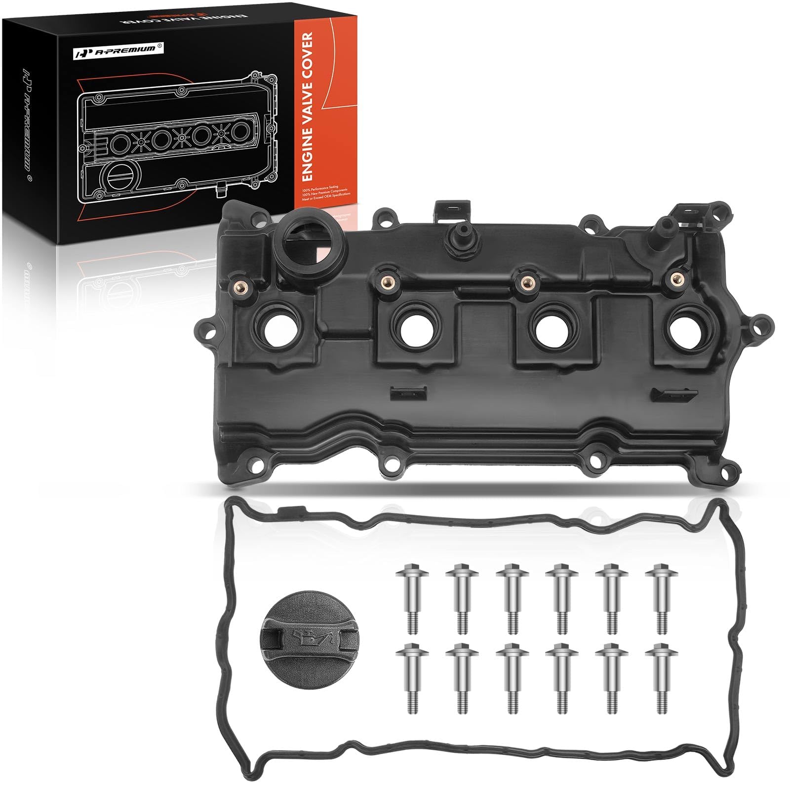 A-Premium Engine Valve Cover Kit, With Bolt & Oil Filler Cap, Compatible With Nissan Infiniti Model - 2013-2018 - Altima, Rogue,