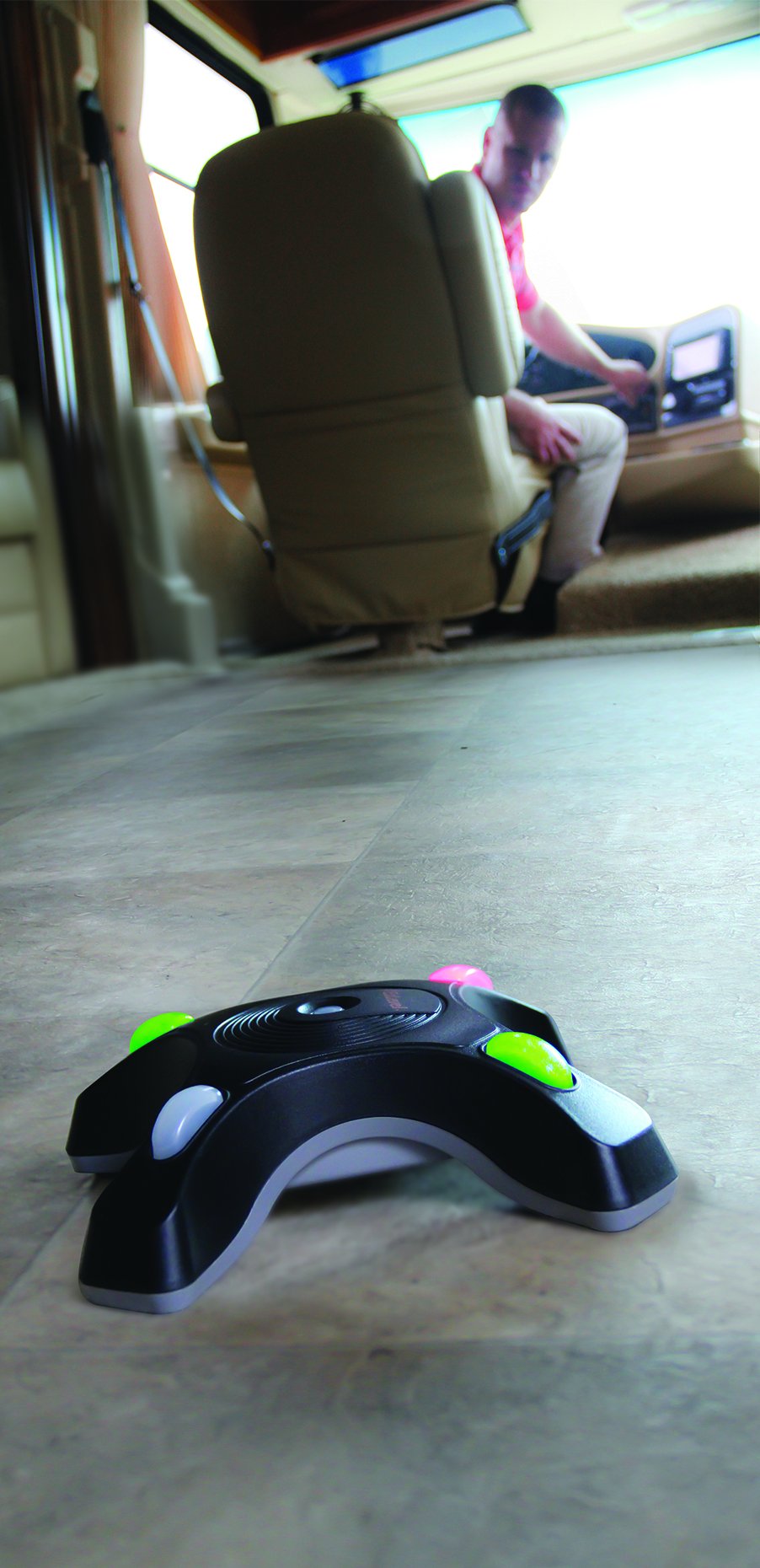 Camco Camper Ez Level - Rv Leveling System - Features Illuminated Indicator Lights & Automatic Shut-Off Function When Not In-Use - Includes Pre-Installed On/Off Switch (25505)