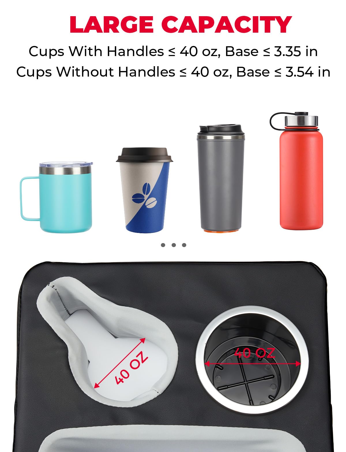 Kemimoto Back Seat Cup Holder For Car, Couch Cup Holder, Car Truck Boat Organizer, Couch Sofa Bed Expander Tray Holds Drinks, Sn