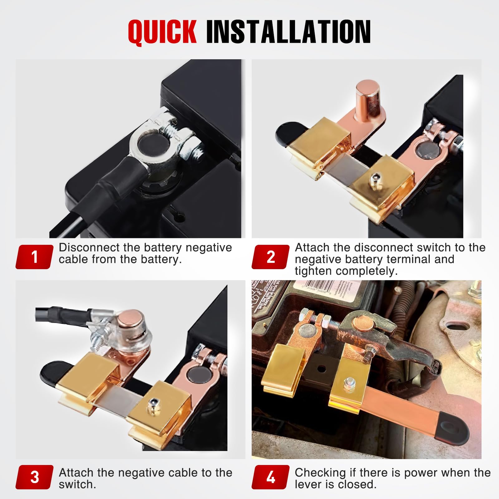 Nilight Top & Side Post Adjustable Knife Blade Master Kill Switch 12V 24V 250A Battery Negative Disconnect Shut Off Kill Power I