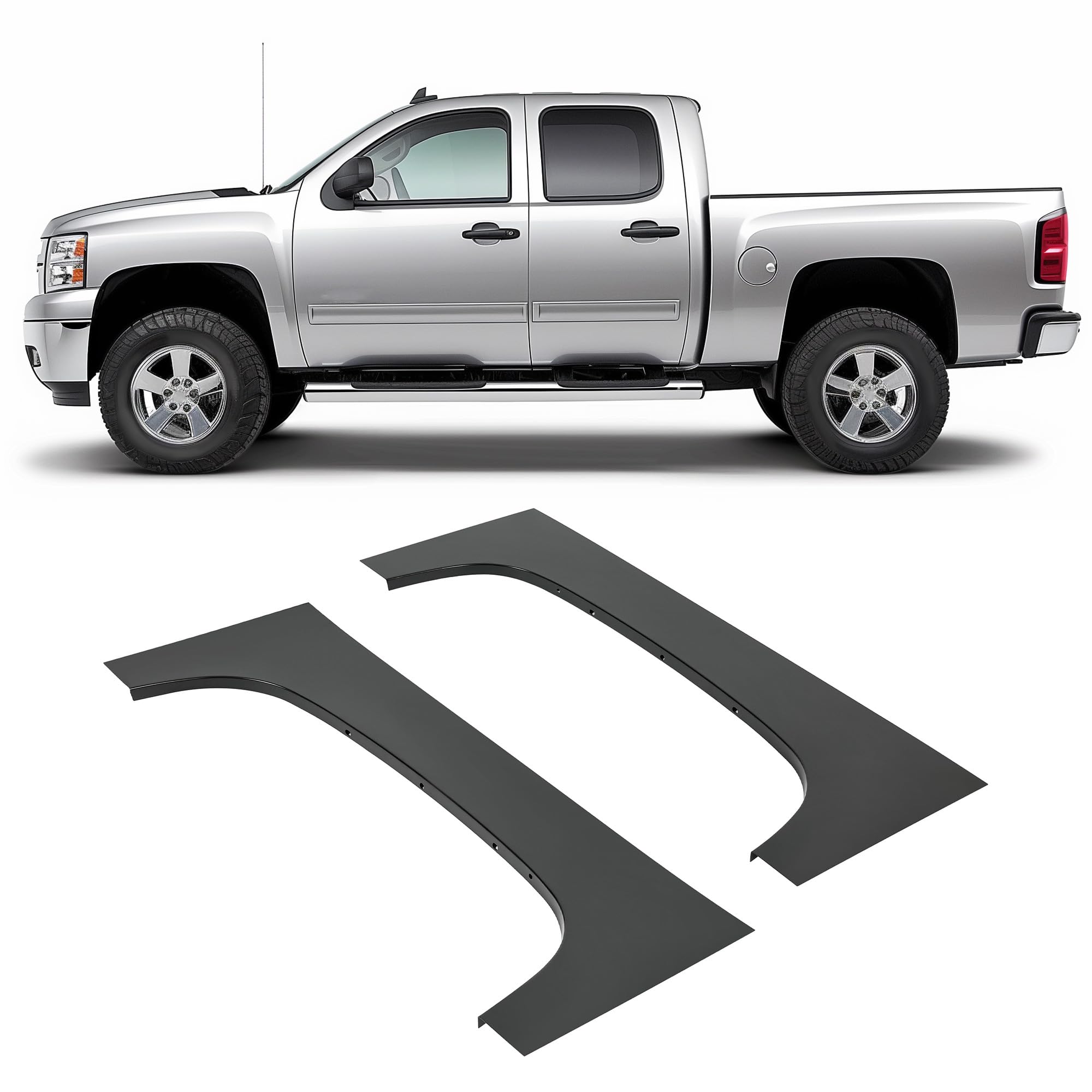 Kojem Wheel Arch Repair Panel Compatible with 2007-2014 Chevy Chevrolet Silverado 1500 2500HD 3500HD Truck Bed Upper Wheel Arch 