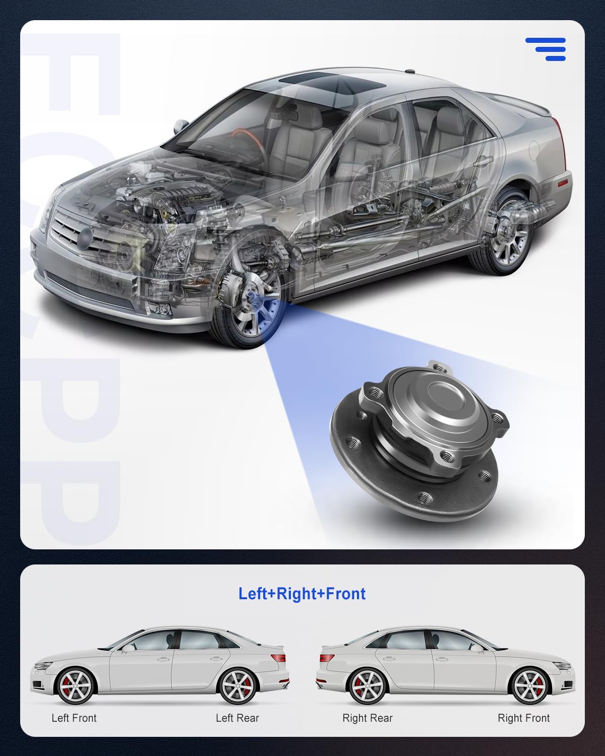 ECCPP Front Wheel Hub Bearing Assembly 5 Lugs w/ABS for 2006-2009 BMW Compatible with 513254