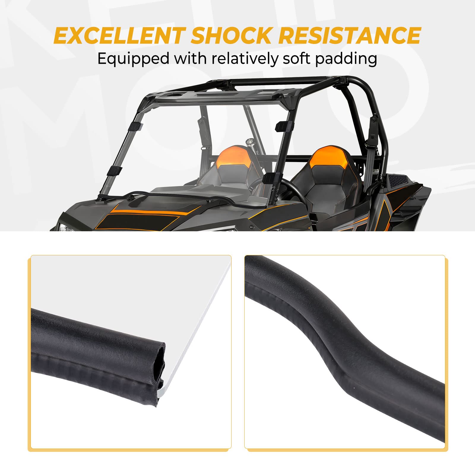 Kemimoto Front Windshield Compatible With 2014-2018 Polaris Rzr Xp 1000 / Xp Turbo / 15-18 Rzr 900 1000 Full Windshield Scratch Resistant Clear Transparent Hard-Coated Pc Window