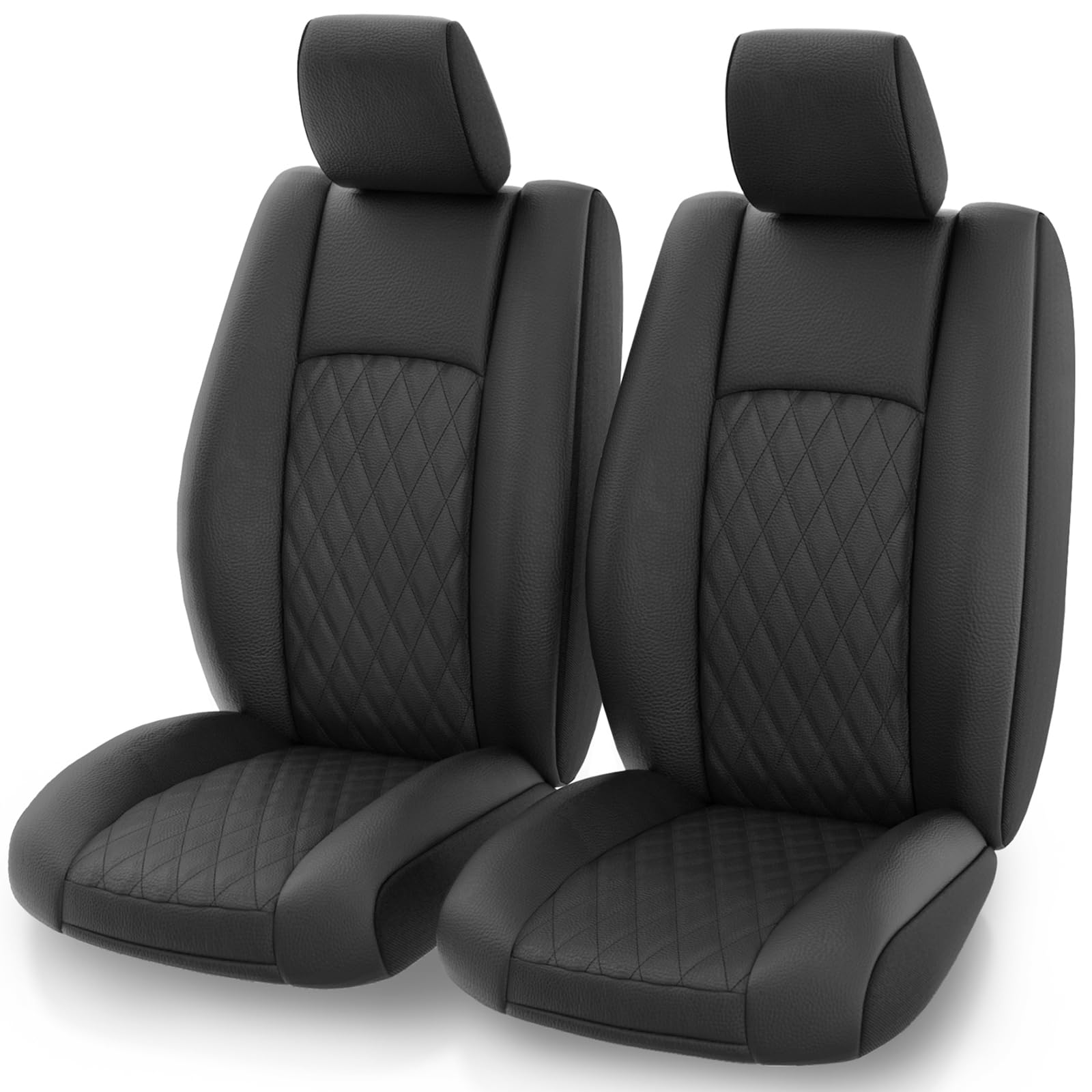 GIANT PANDA Leather Front Seat Covers for Jeep Gladiator 2020-2024 Sport Willys Rubicon Mojave Freedom, Truck Pickup Seat Protec