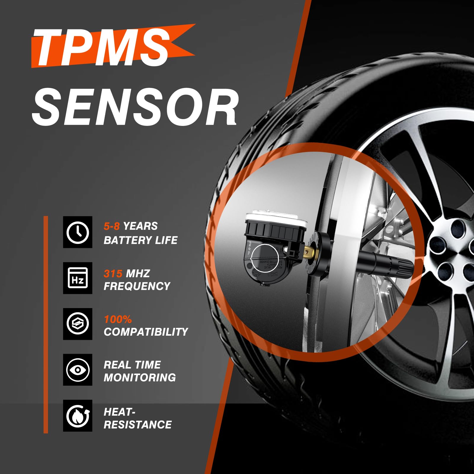 ISINFLASH TPMS Sensor, 315MHz Tire Pressure Monitor Sensors Fit for Ford F150 Ecosport Mustang Escape Explorer Fiesta Ranger for