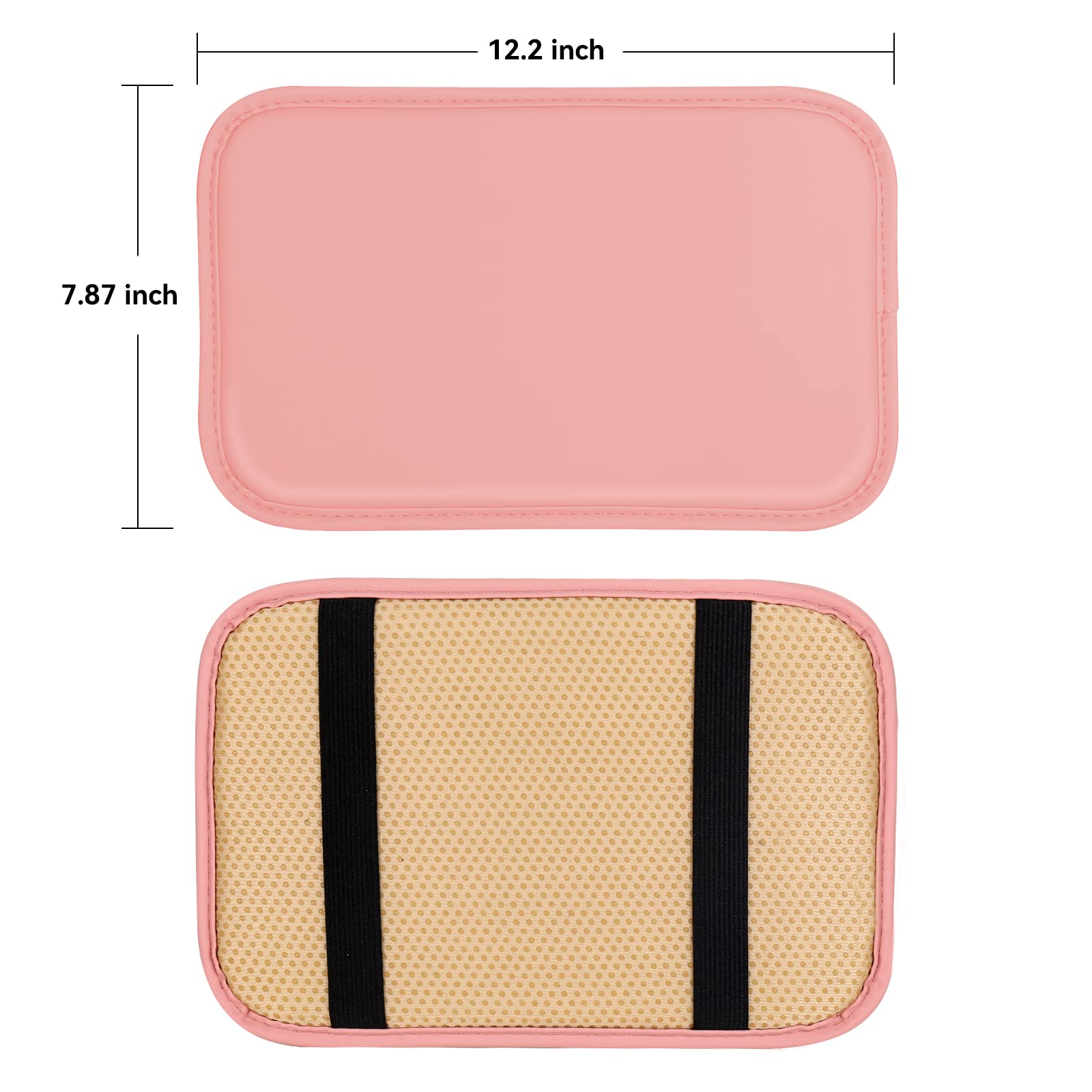 Amiss Auto Center Console Pad, Pu Leather Car Armrest Seat Box Cover Protector, Universal Waterproof Non Slip Soft Center Consol