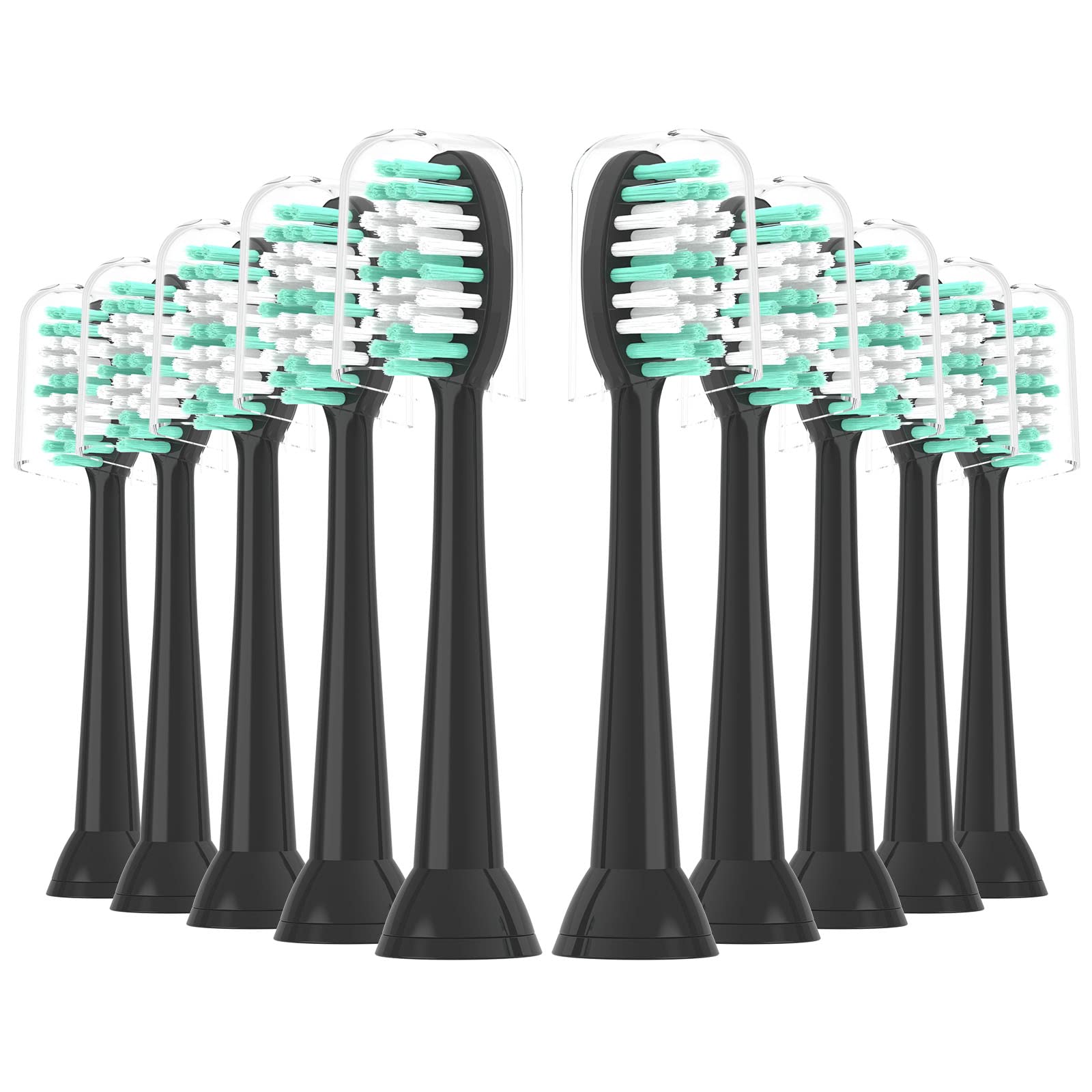 XIAOHEAD Replacement Toothbrush Heads 10 Pack for AquaSonic Black Series and Vibe Series Electric Toothbrush-New