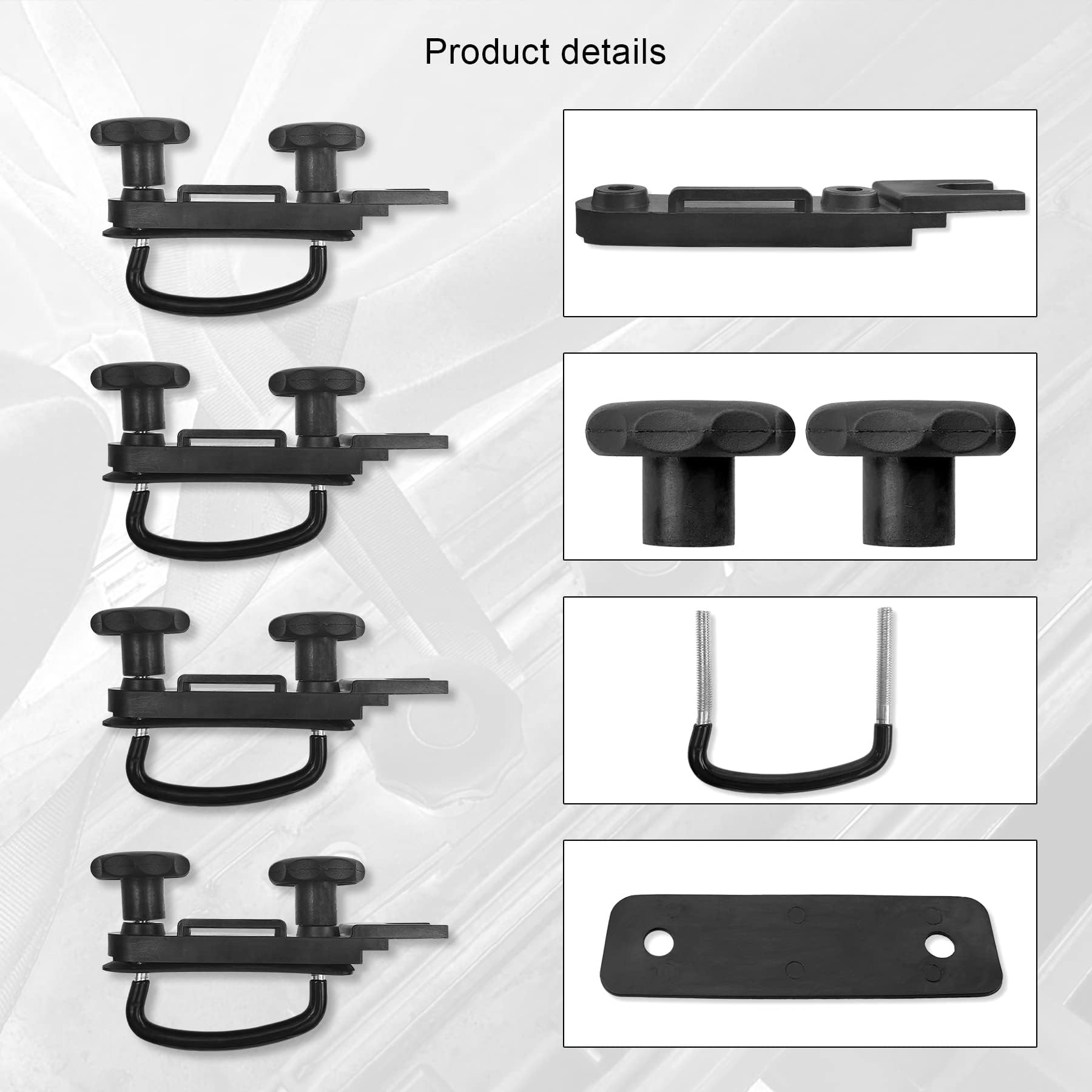 Universal Roof Box U-Bolt Clamps Cargo Carrier Roof Rack Bracket Kit Van Mounting Fitting Kit 85mm Internal Width 40mm Thick Lug