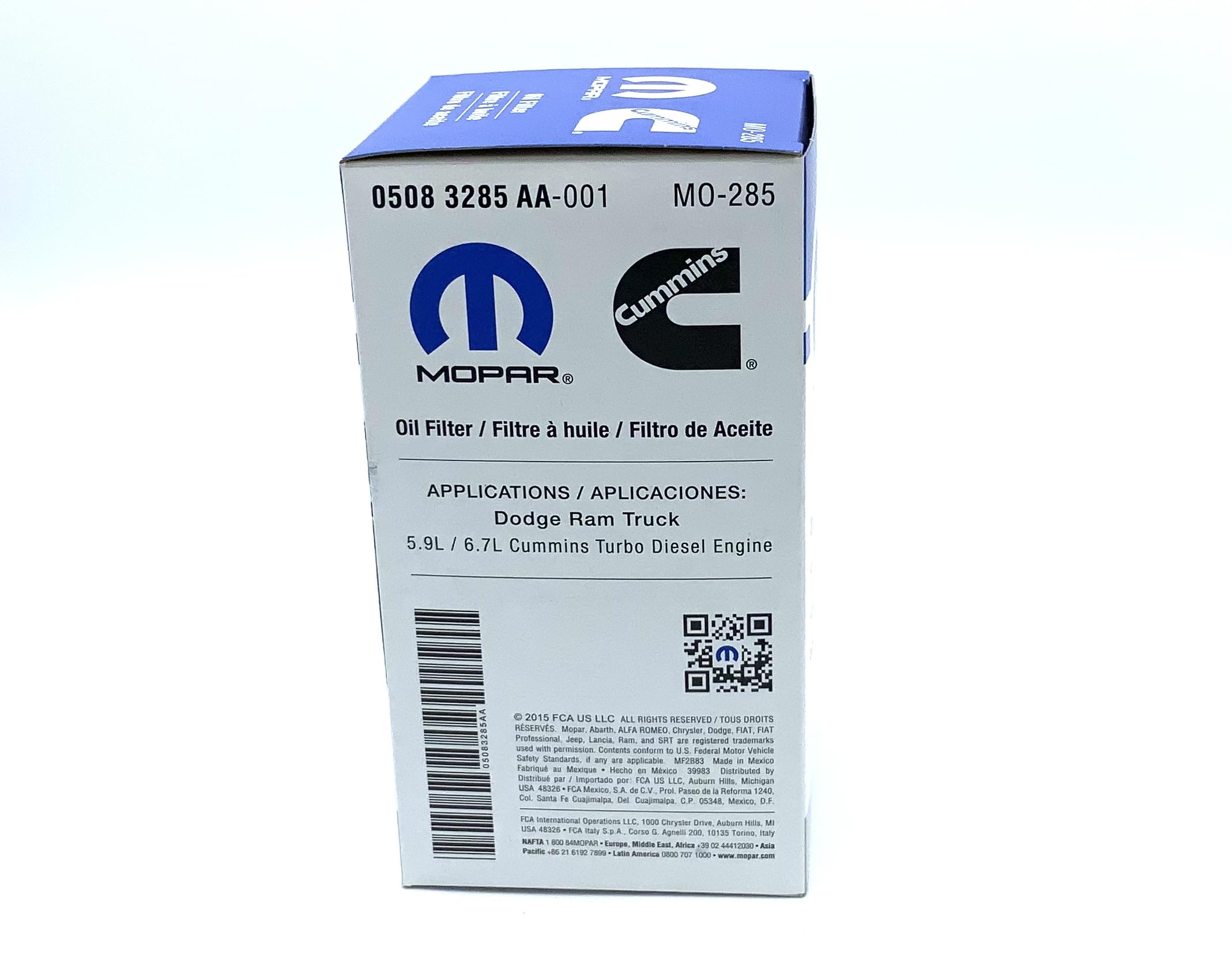 Genuine Chrysler Part 5083285Aa Oil Filter