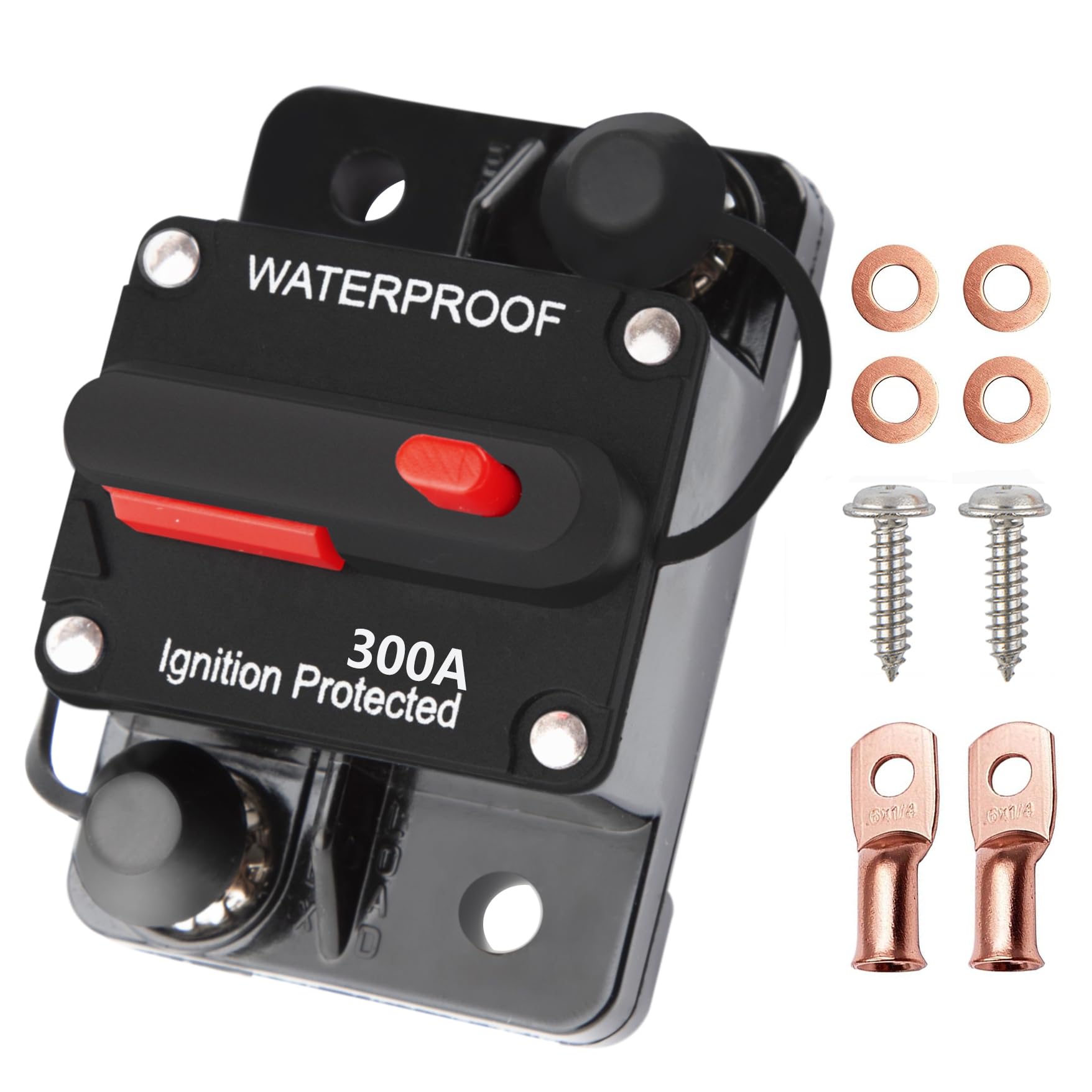 Tiwerlfe 300 Amp Circuit Breaker With Manual Reset Waterproof Inline Fuse For Car Boat Trolling Motor Atv Manual Power Protect F