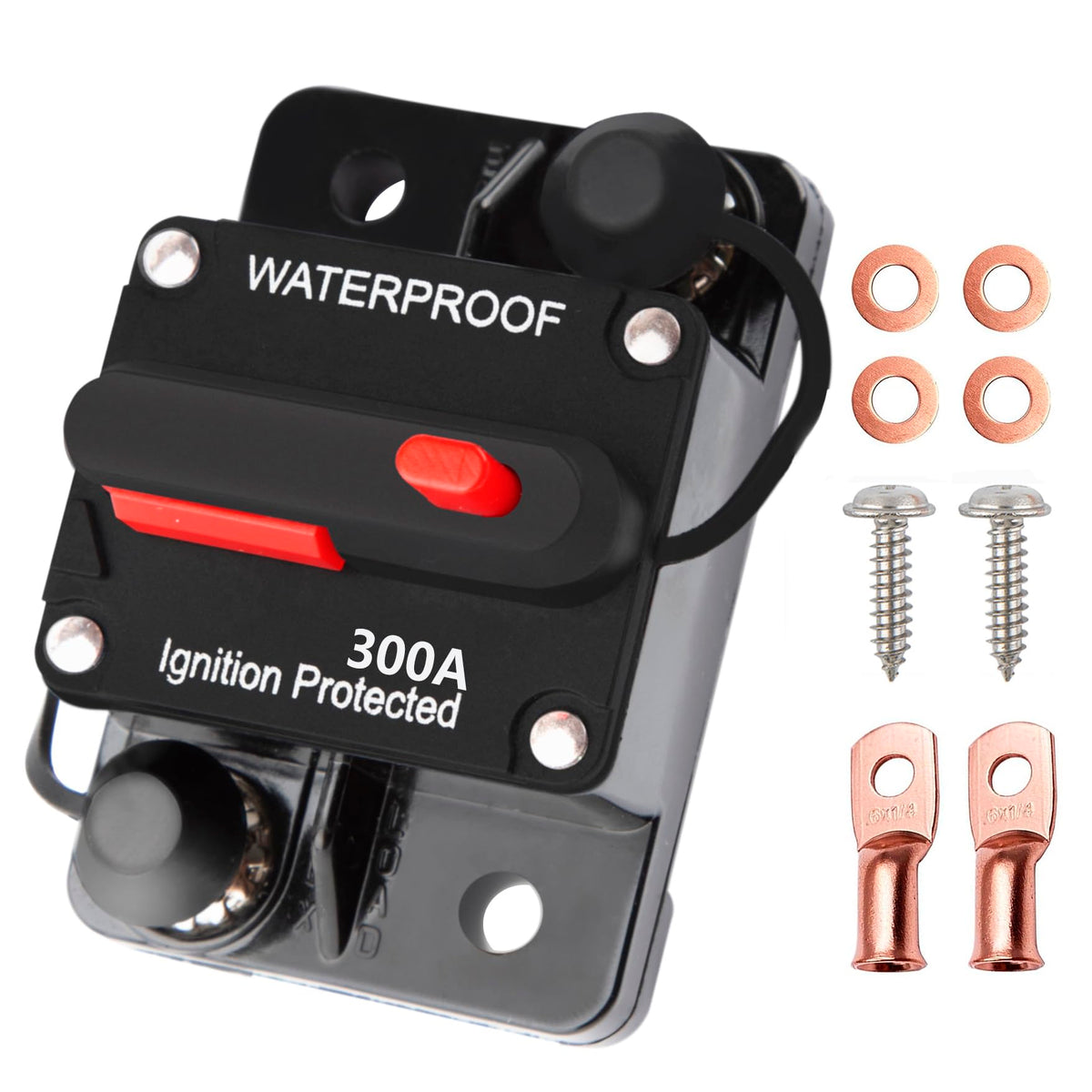 Tiwerlfe 300 Amp Circuit Breaker With Manual Reset Waterproof Inline Fuse For Car Boat Trolling Motor Atv Manual Power Protect F
