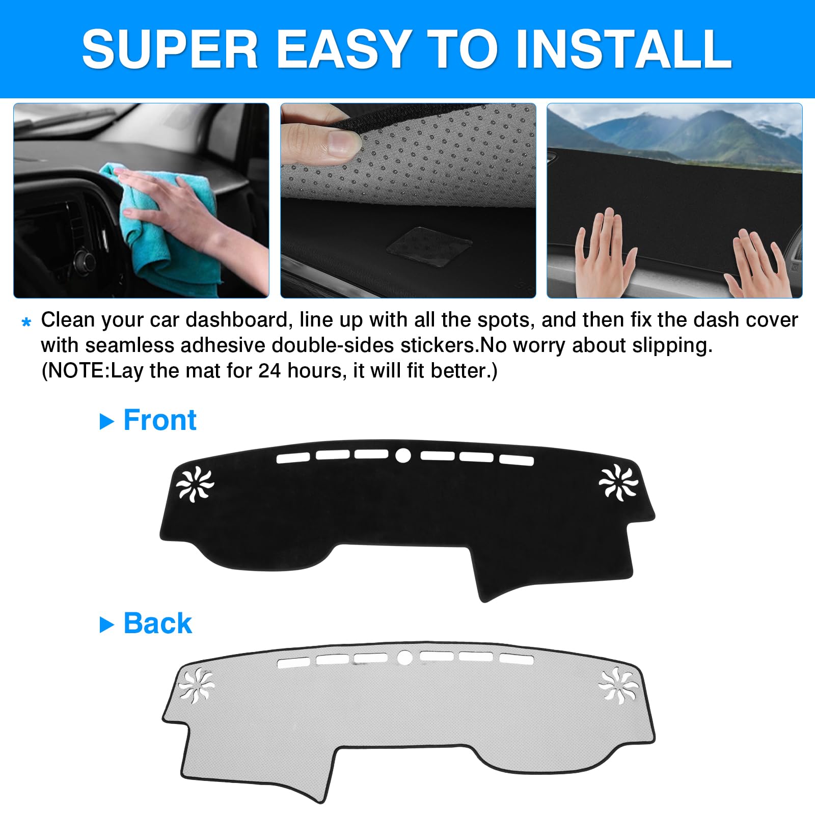 Autorder Dashboard Cover Mat For 2010-2021 2022 2023 Toyota 4Runner Accessories Dash Cover Upgrade Velvet Dash Mat Sunshade Glar