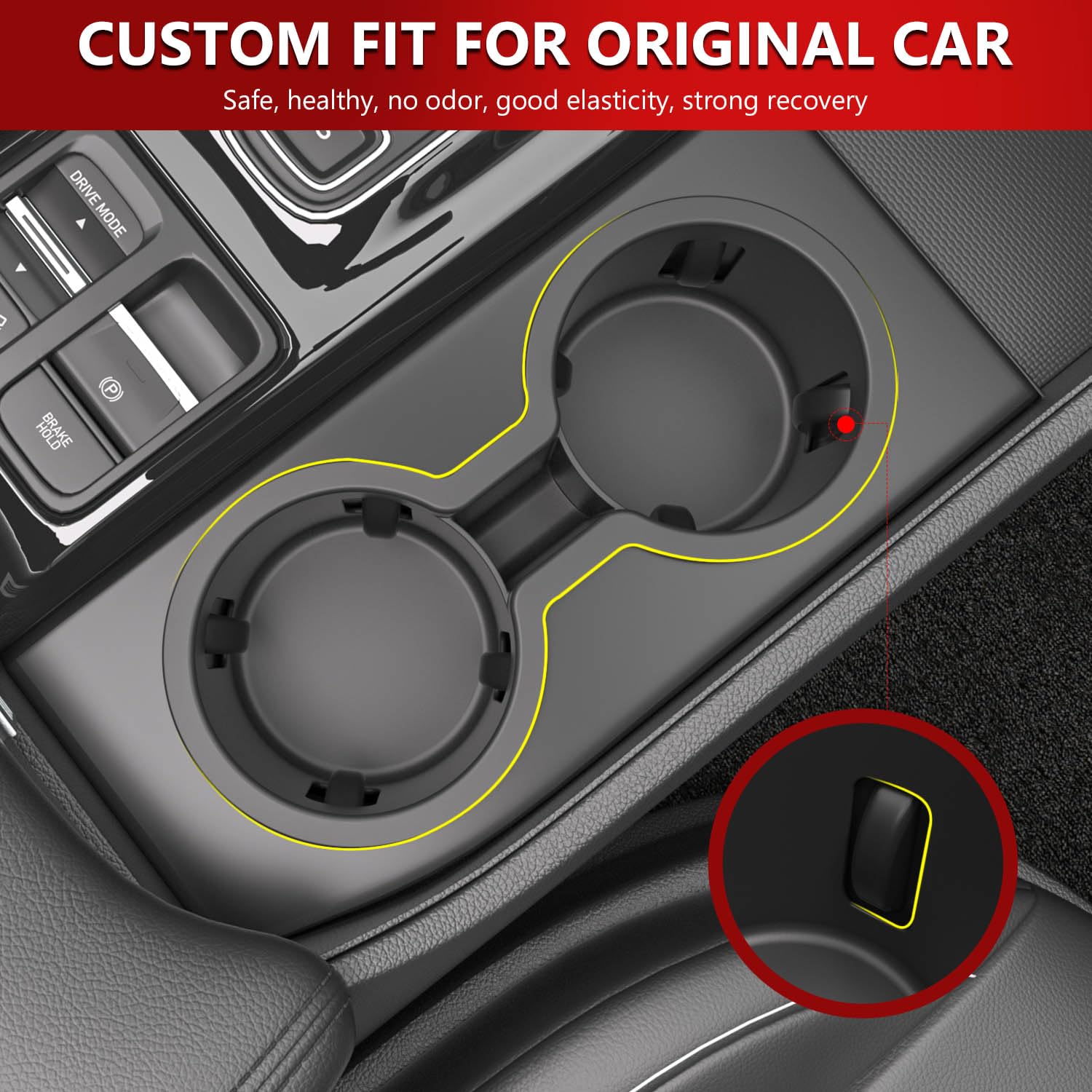 Xipoo Cup Holder Compatible with 2023-2025 Honda Pilot Silica Gel Cup Holder Insert Center Console Car Interior Organizer Replac