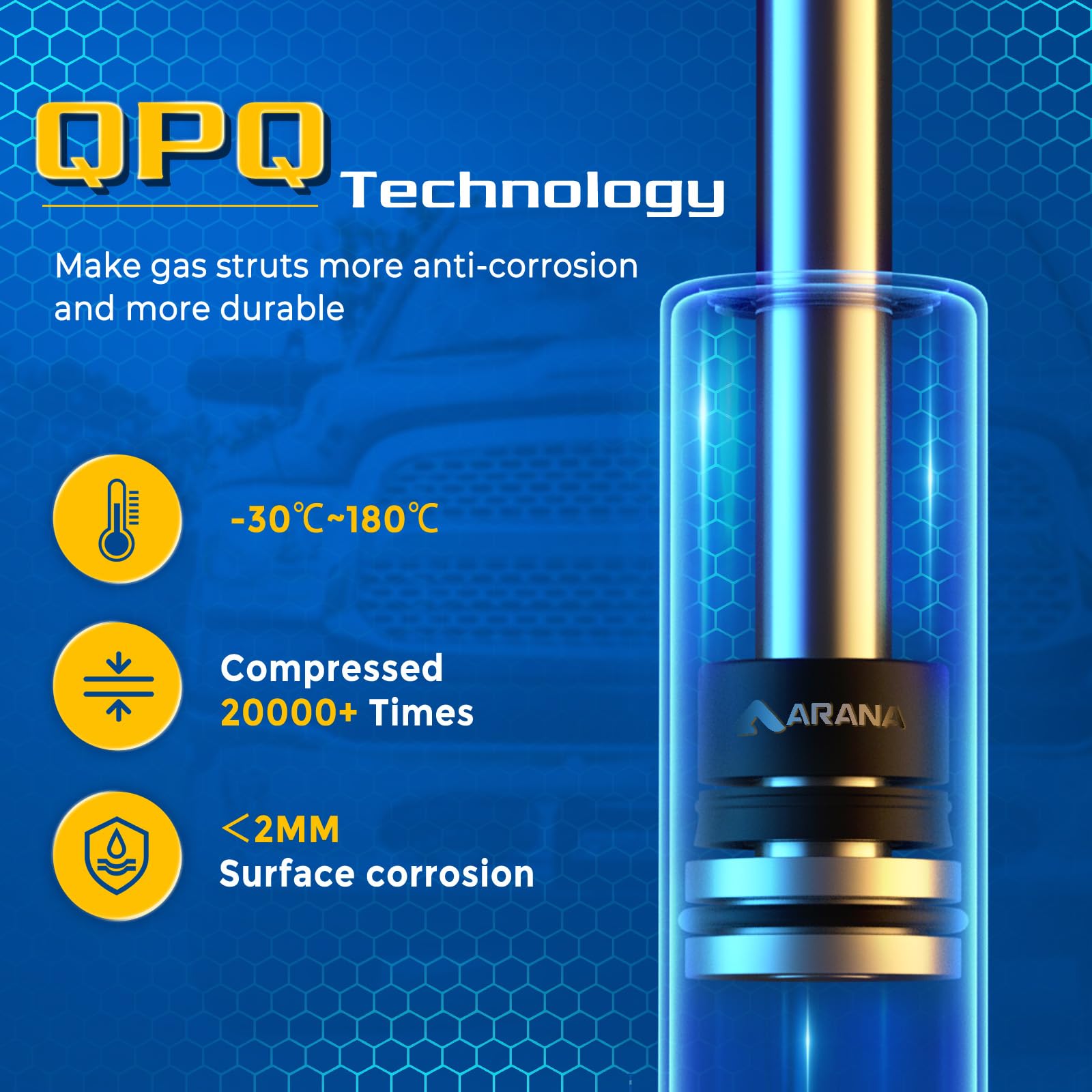 ARANA Rear Hatch Shocks Trunk Liftgate Struts for 2006-2011 BMW 323i/325i/328i/330i/335i, E90 Tailgate Replacement OEM Lift supp