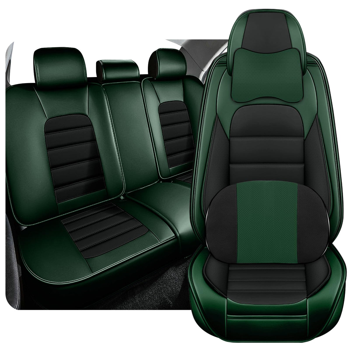 Fit For GMC Sierra Chevy Silverado 1500 2500HD 3500HD Seat Covers 2007-2024, Full Coverage Napa Leather Truck Seat Protectors, S