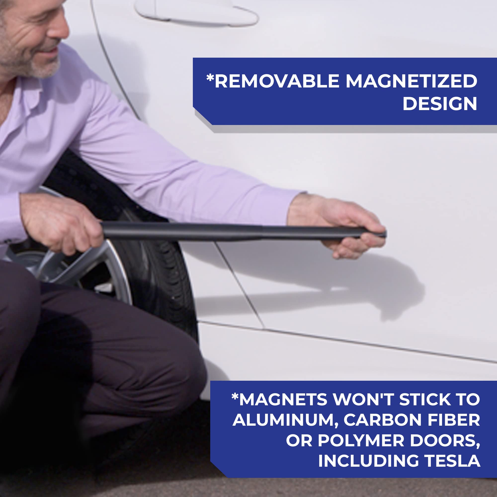 Dent Prevent Car Door Protector - Removable Magnetic Strips, Customizable Fit, Prevents Dents, Scratches & Dings, Set For 2-Door