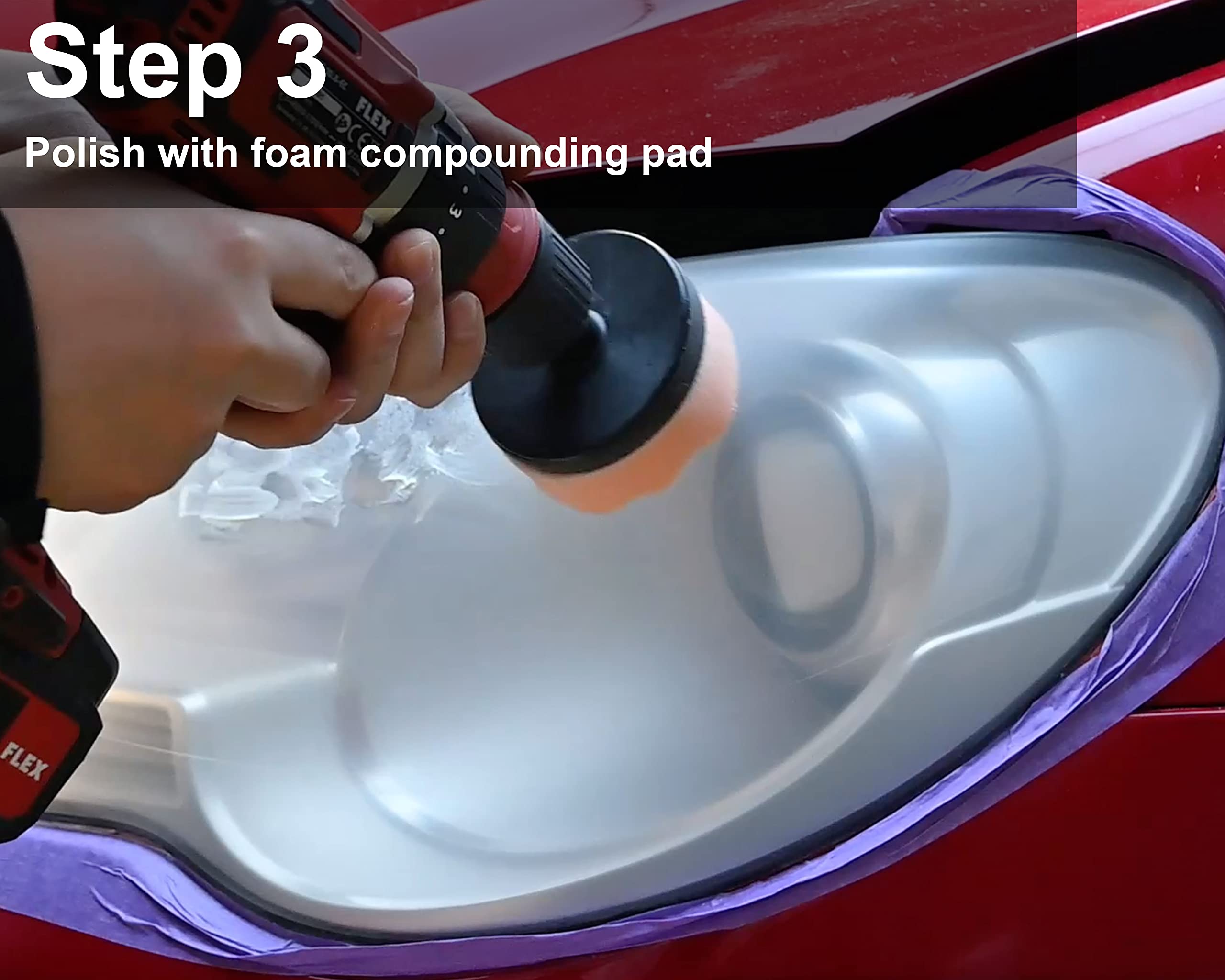 Platinumedge Car Headlight Restoration Kit, 30 Piece Headlight Renewal Kit, 3-Inch Car Headlights Polishing Sanding Discs Kit, H