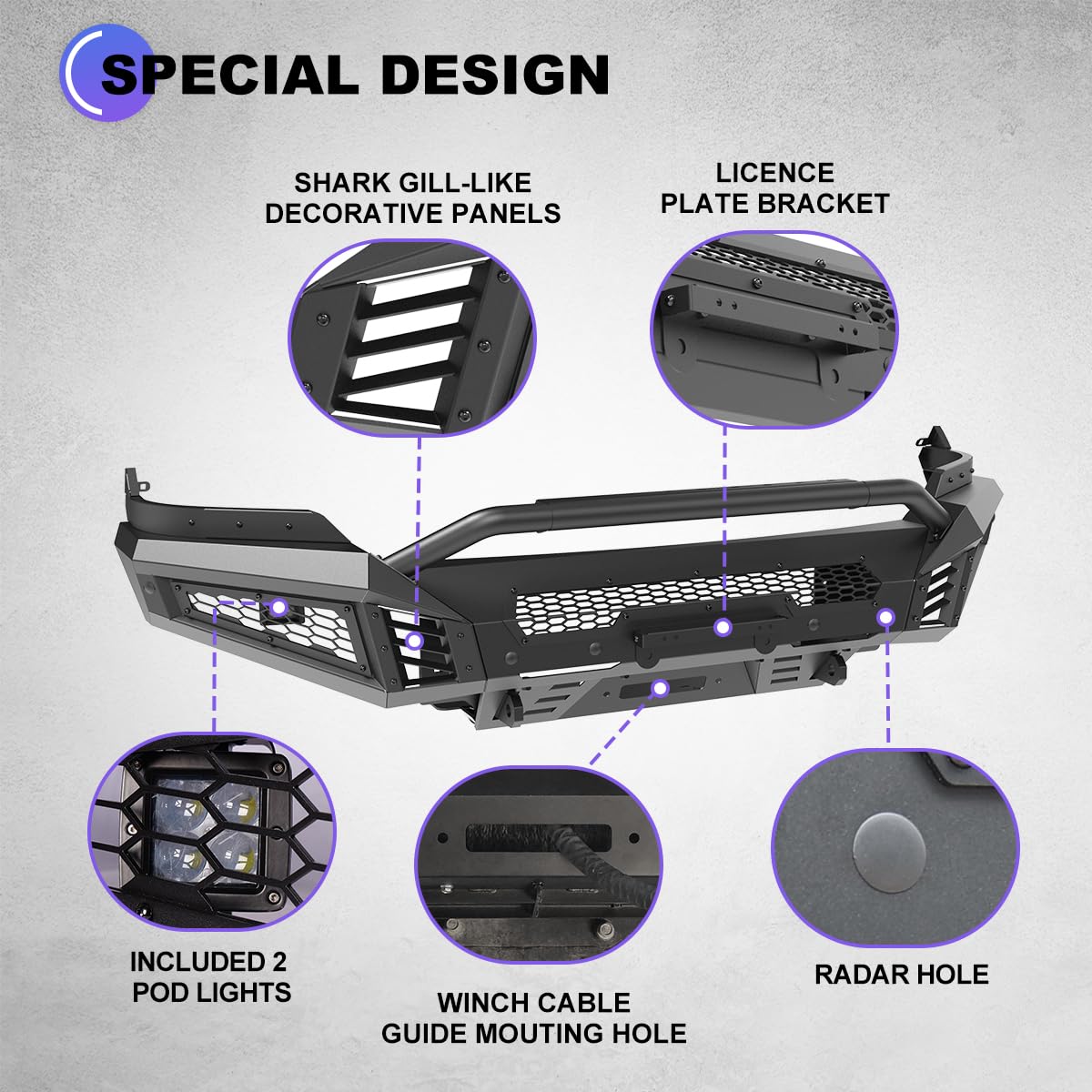 WOLFSTORM Front Bumper Compatible With 2013-2018 Dodge RAM 1500 and 2019-2024 RAM 1500 Classic (Excluding Warlock) Pickup Truck