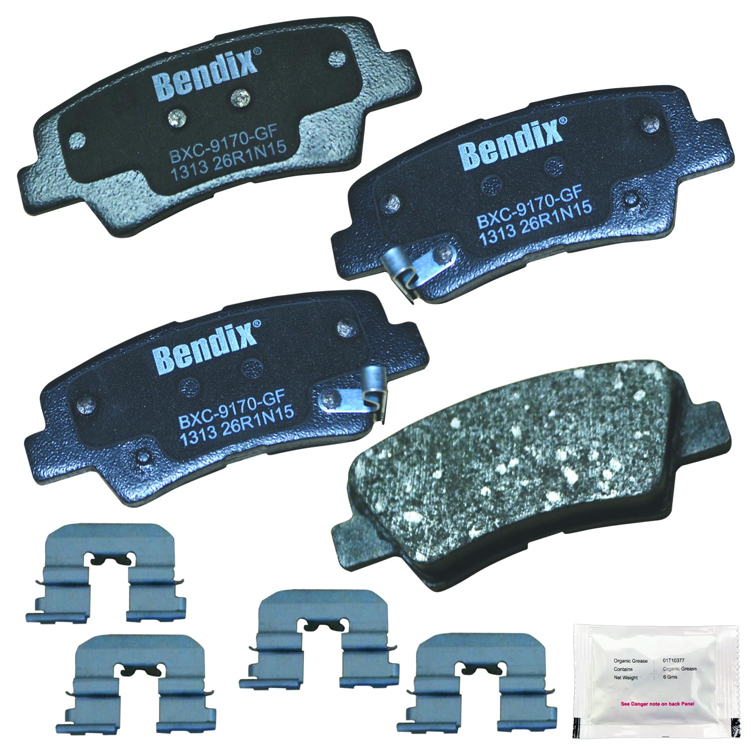 Bendix Priority1 Cfc1313 Ceramic Rear Brake Pads For Hyundai Accent 2012, Azera 2011-2010, Elantra 2010, Sonata 2010-2008, Kia A