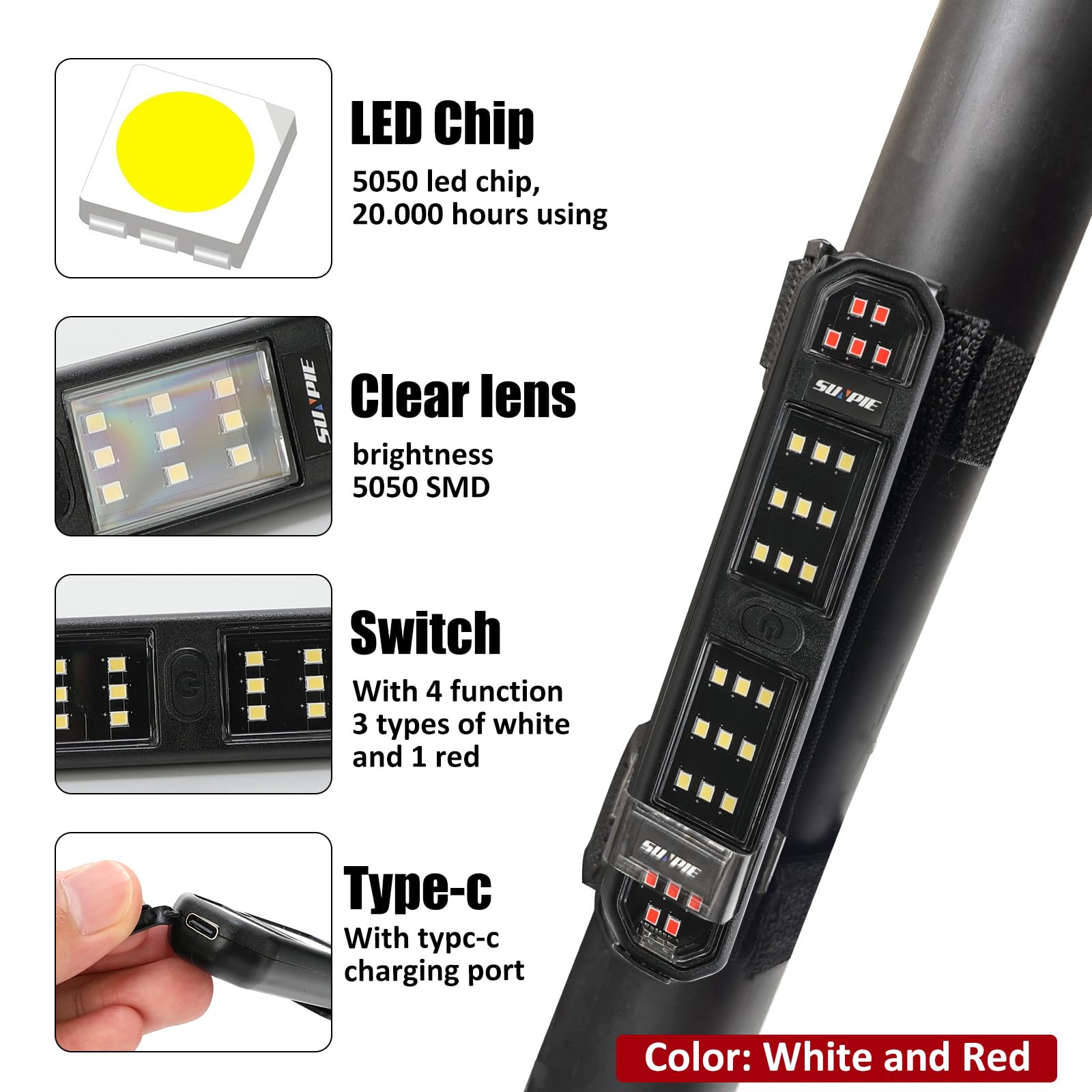 Sunpie Sxs Dome Light Rechargeable Utv Interior Lights W/Magnet Compatible With Polaris Talon/Pioneer Canam(All Model) Kawasaki(