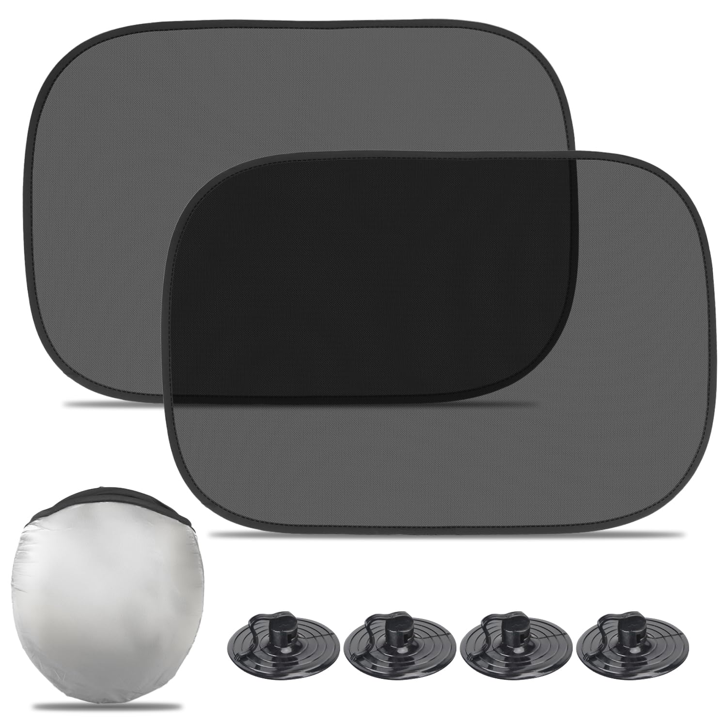 Car Window Shade for Baby (21x14), 2 Pack See-Through Car Window Shades with Suction Cups, Sun Shade Side Window Complete Ki