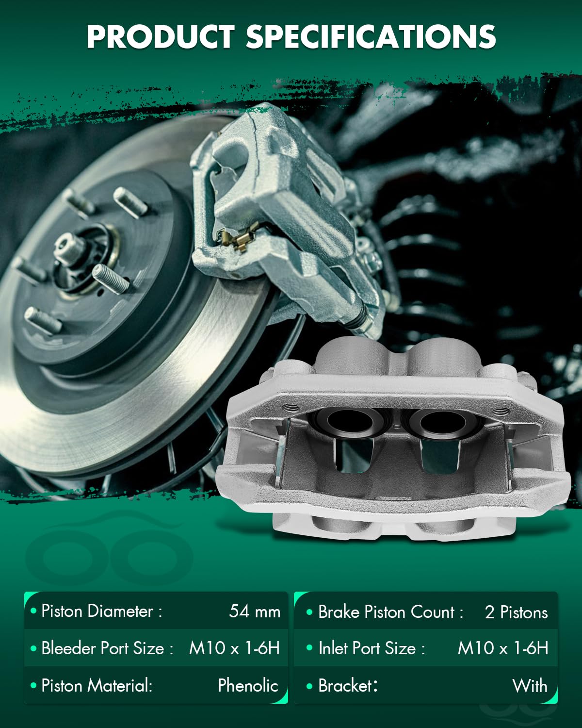 Scitoo 18B5054 Front Left Disc Brake Caliper Assembly W/Bracket For Chrysler For Aspen,For Dodge For Dakota/For Durango/For Ram