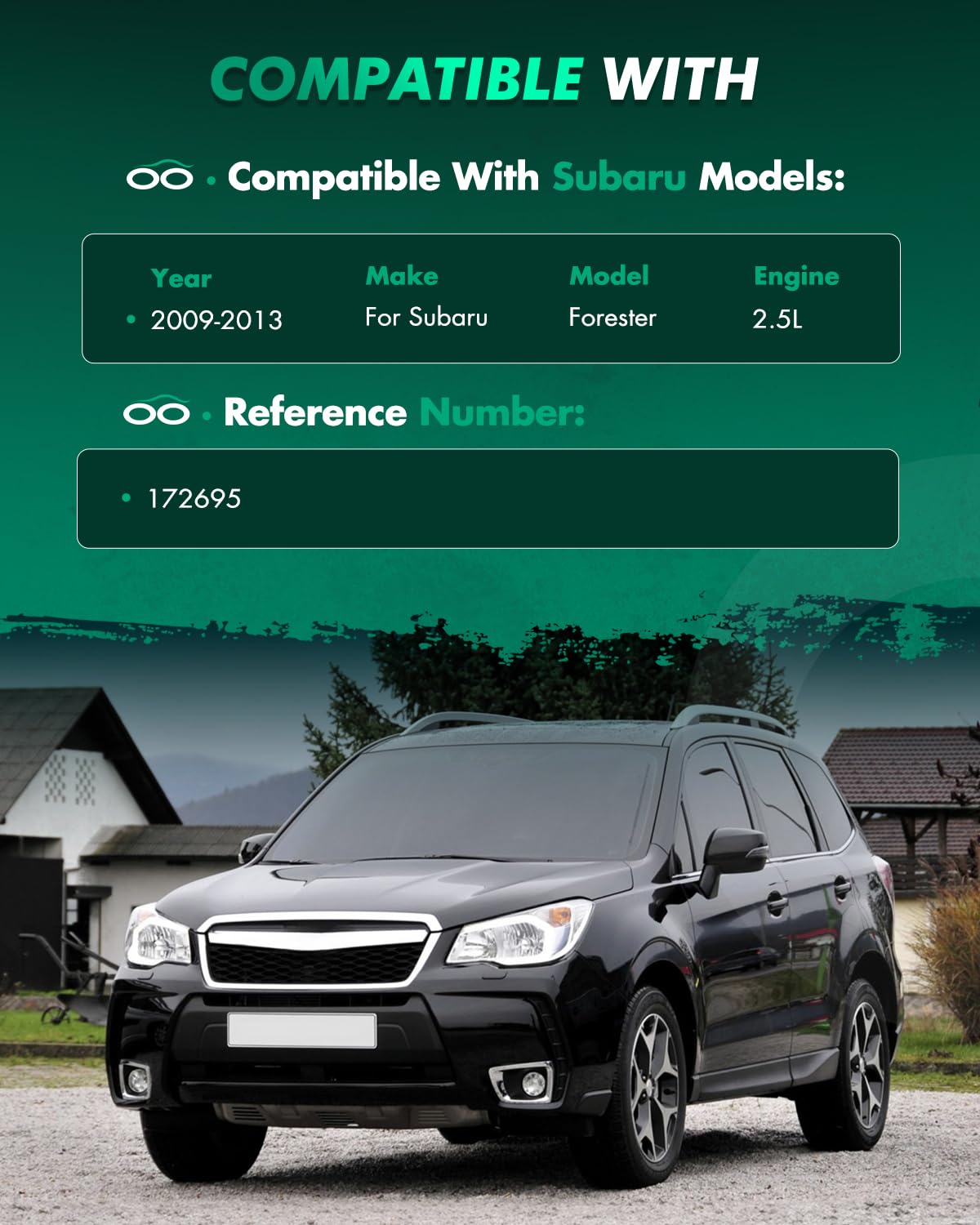 Scitoo - Rear Complete Strut & Coil Spring Assembly Fits 2009 2010 2011 2012 2013 For Subaru Forester With 172695 - Set Of 2