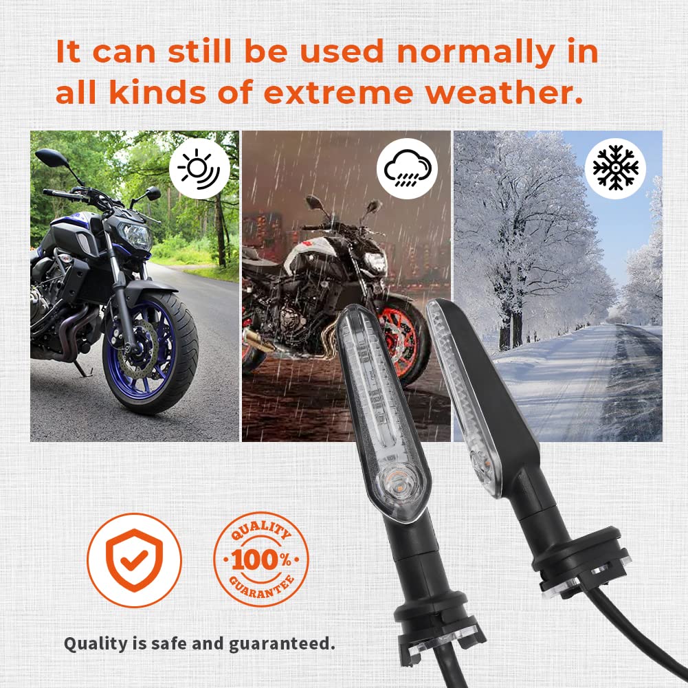 Motoparty Led Turn Signal Light For Yamaha Mt07 Tracer 700 Xj6 Fz6 Mt09 900 Mt10 Yzf R1 R3 R6 R6S Fz6 Fz1 Fz Fazer Fz6R Fz07 Fz8 Fz09 Tmax Mt-09 Indicator Directional Flasher Lamp(1 Pair)