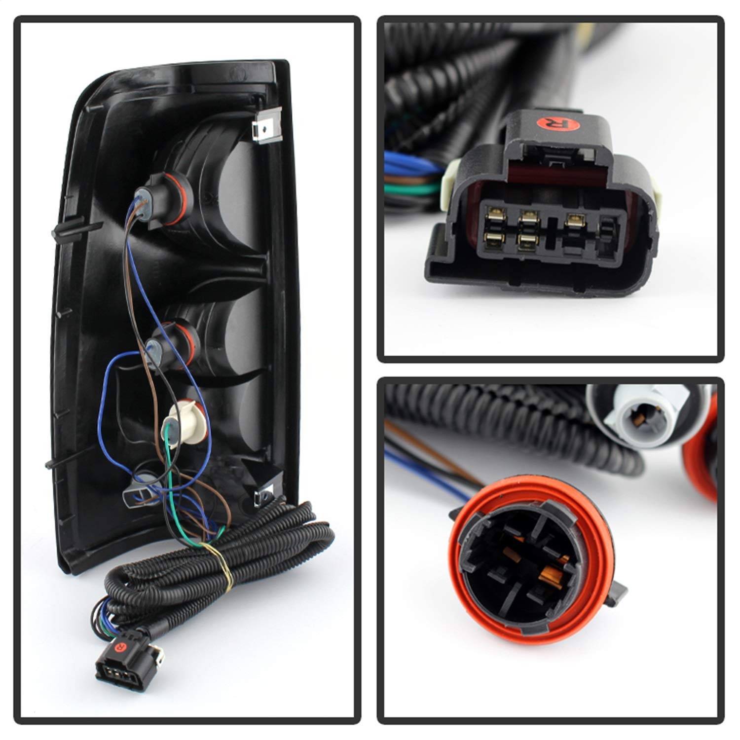 Xtune Alt-Jh-Cs03-Oe-Rsm Chevy Silverado Tail Light, Red Smoke