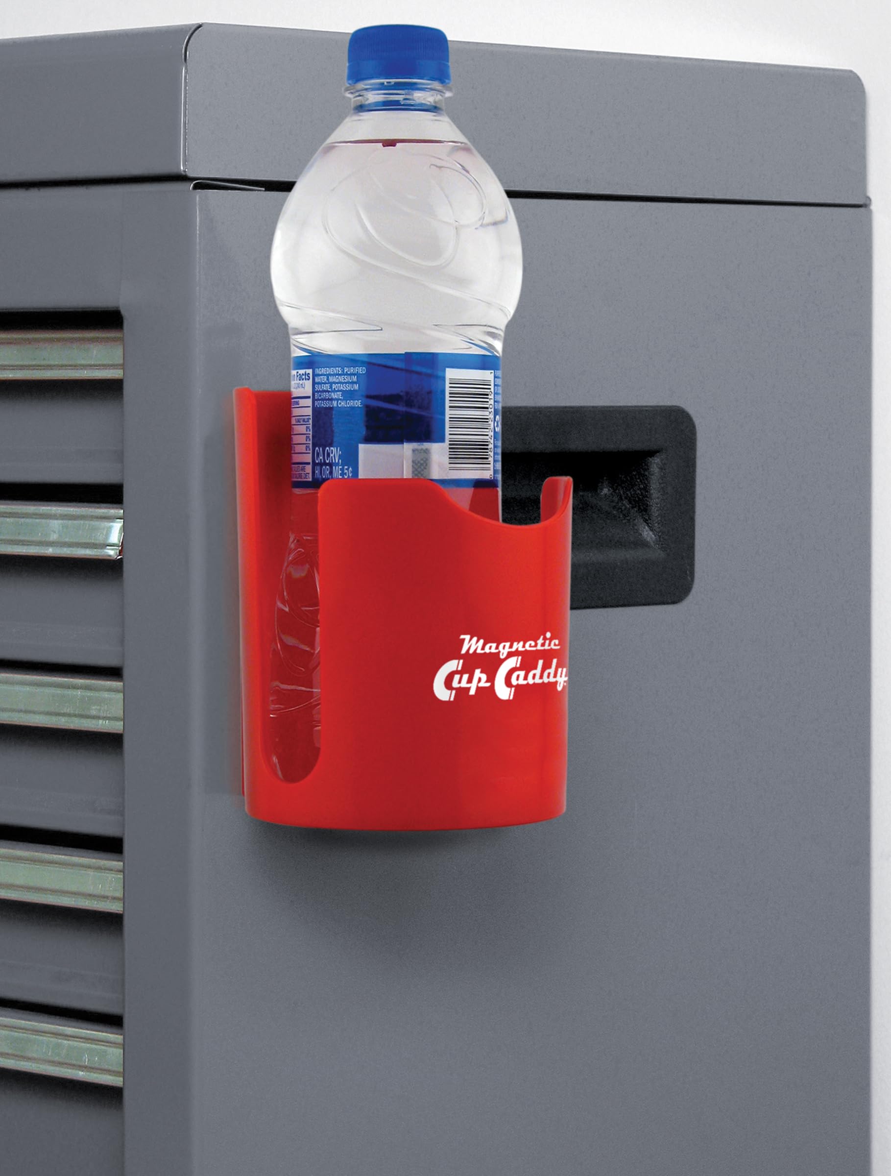 Master Magnetics Magnetic Cup Holder - Caddy For Bottles, Glasses, And Cans - Fits On Fridge, Lawnmower, Forklift, Cart, Or Ladd