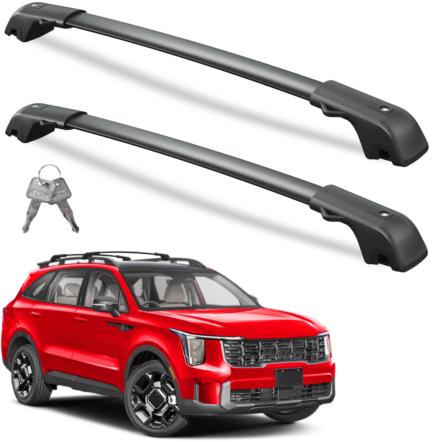 Wonderdriver Lockable Roof Rack Cross Bars 220lbs Compatible with Kia Sorento X-Line & X-Pro 2021 2022 2023 2024 2025 (with Rais